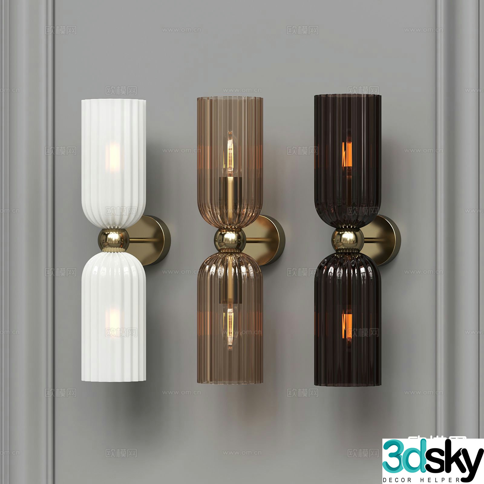 Modern wall light glass wall light 3d model