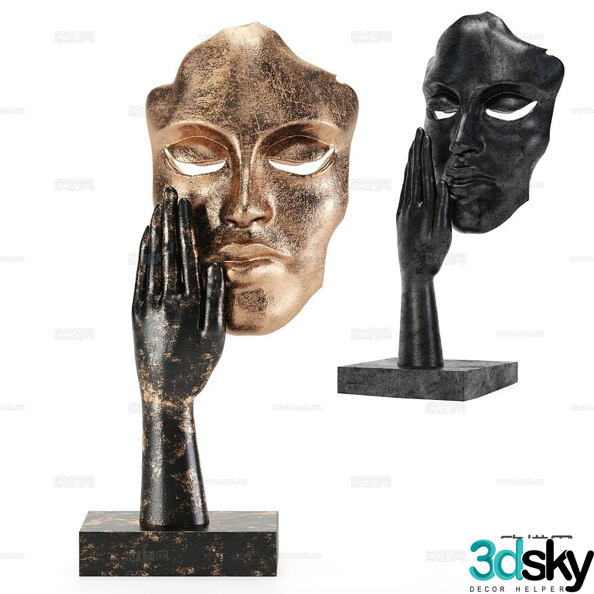 Human face sculpture 3d model