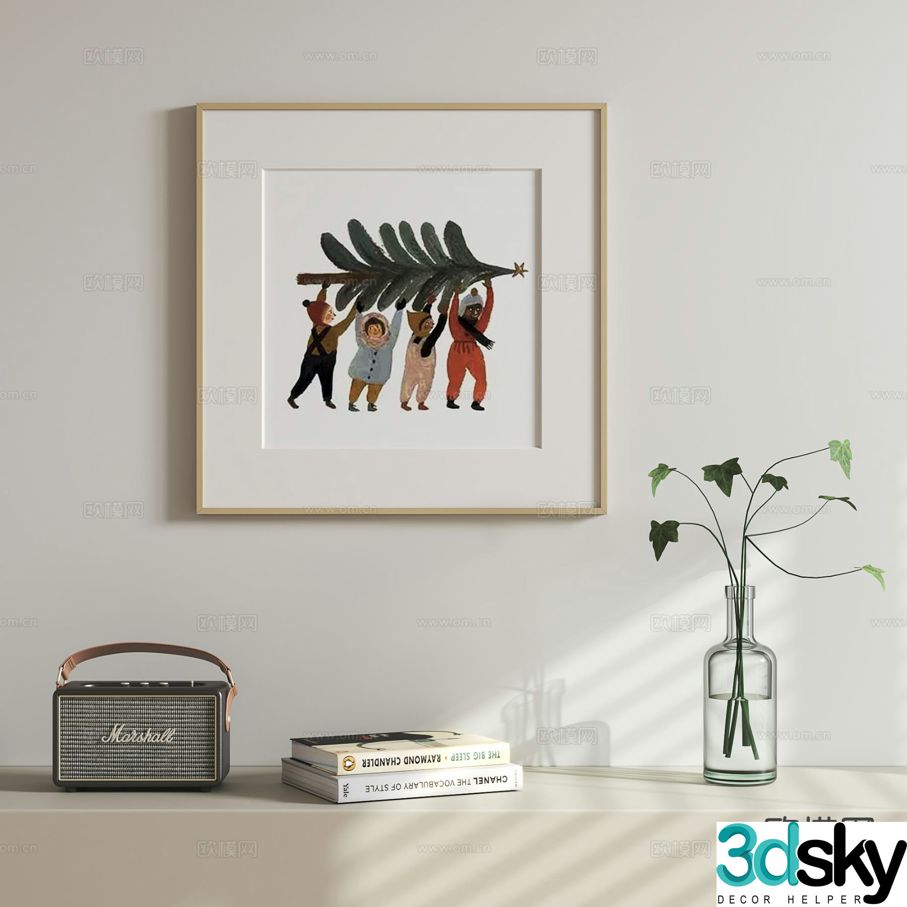 Nordic cartoon hanging painting children’s hanging painting 3d model