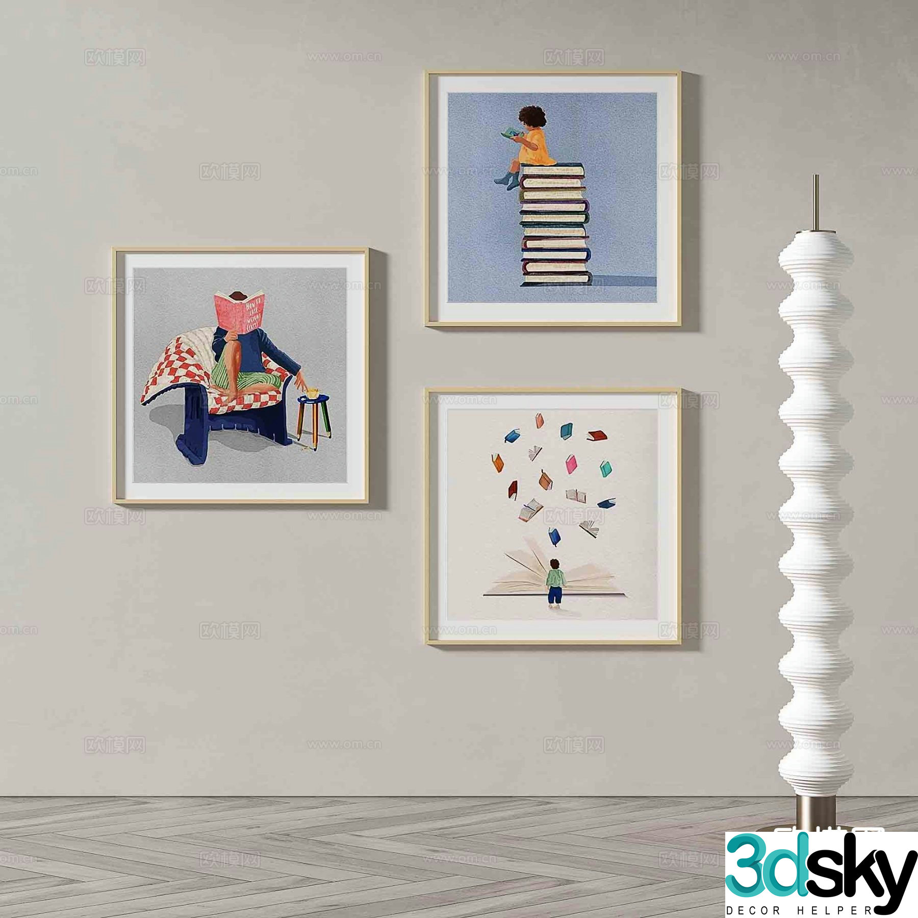 Art painting cartoon painting decorative painting 3d model