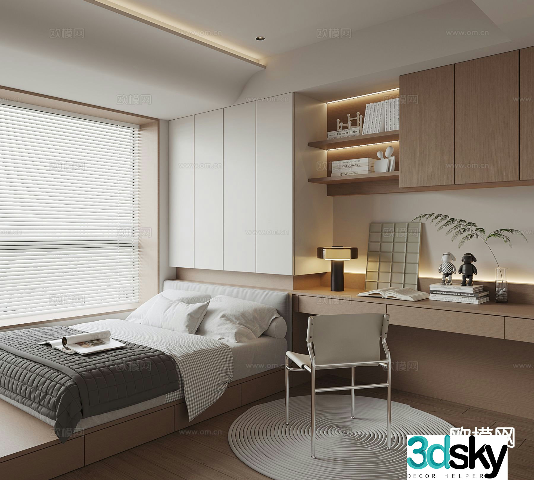 3d model of tatami bedroom and second bedroom