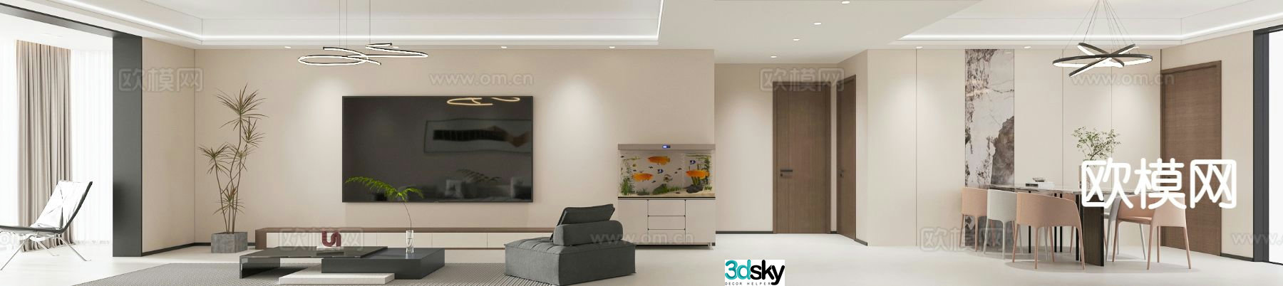 Modern guest restaurant 3d model