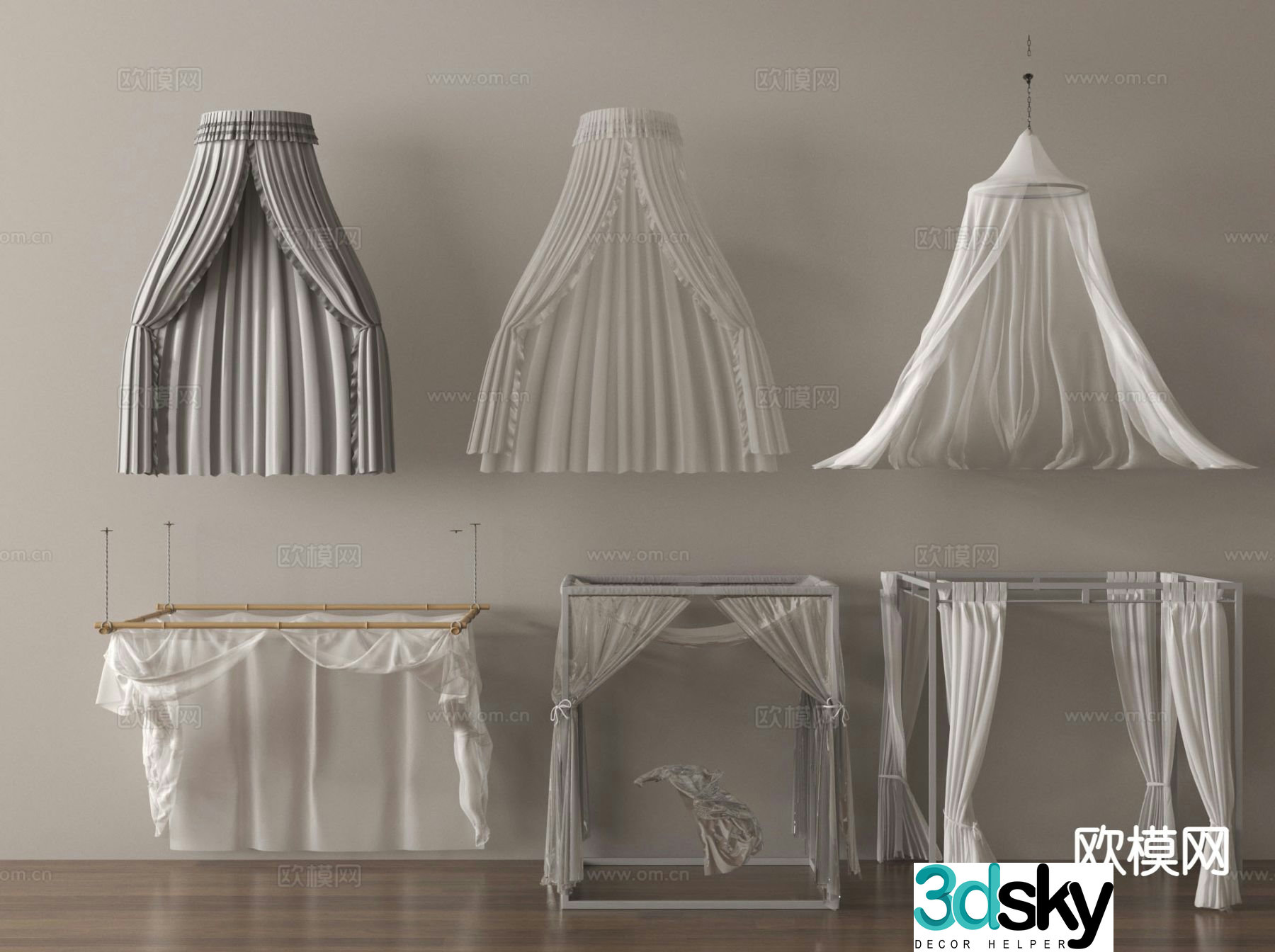 Bedspread Mosquito Net Curtain Bed Net Bedding Curtain 3D Model