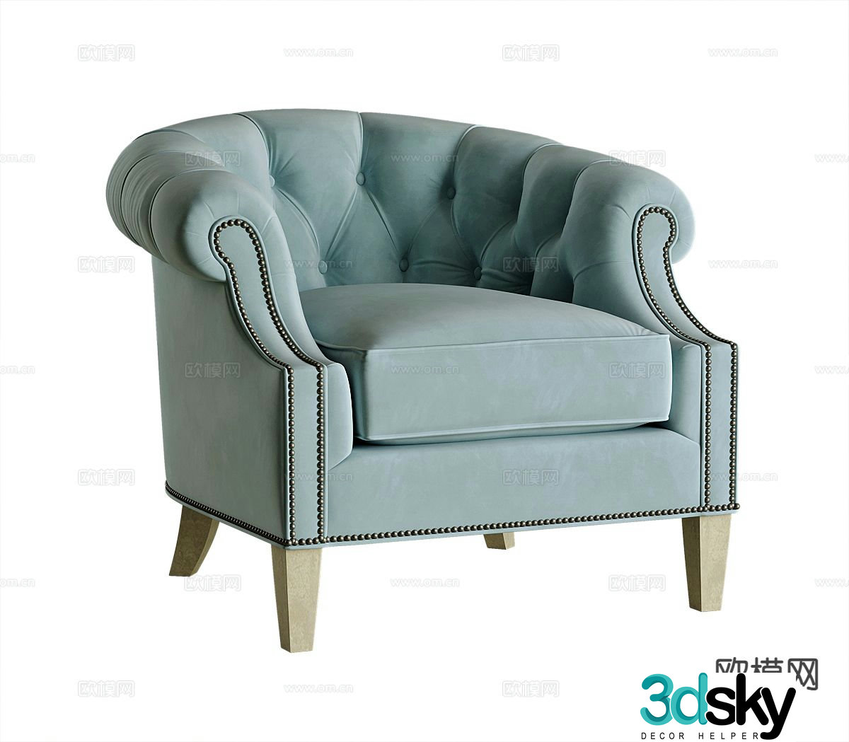 American leisure sofa single sofa 3d model
