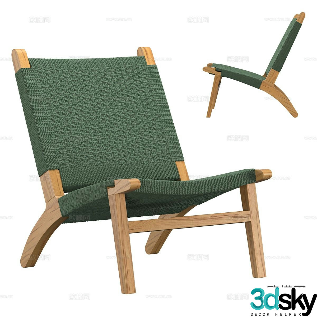 Nordic chair leisure chair 3d model