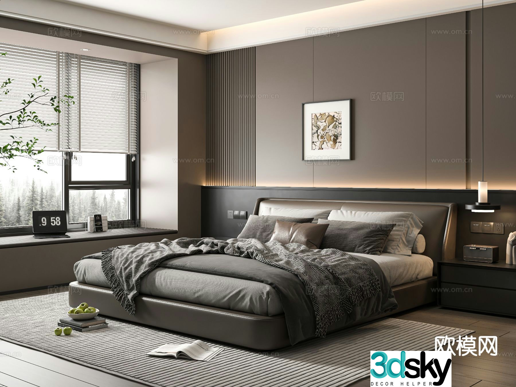 Italian style bedroom master bedroom 3d model