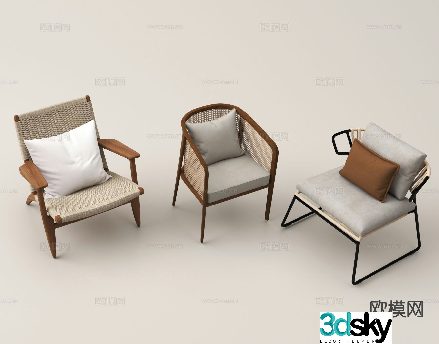 Wabi-sabi chair leisure chair 3d model