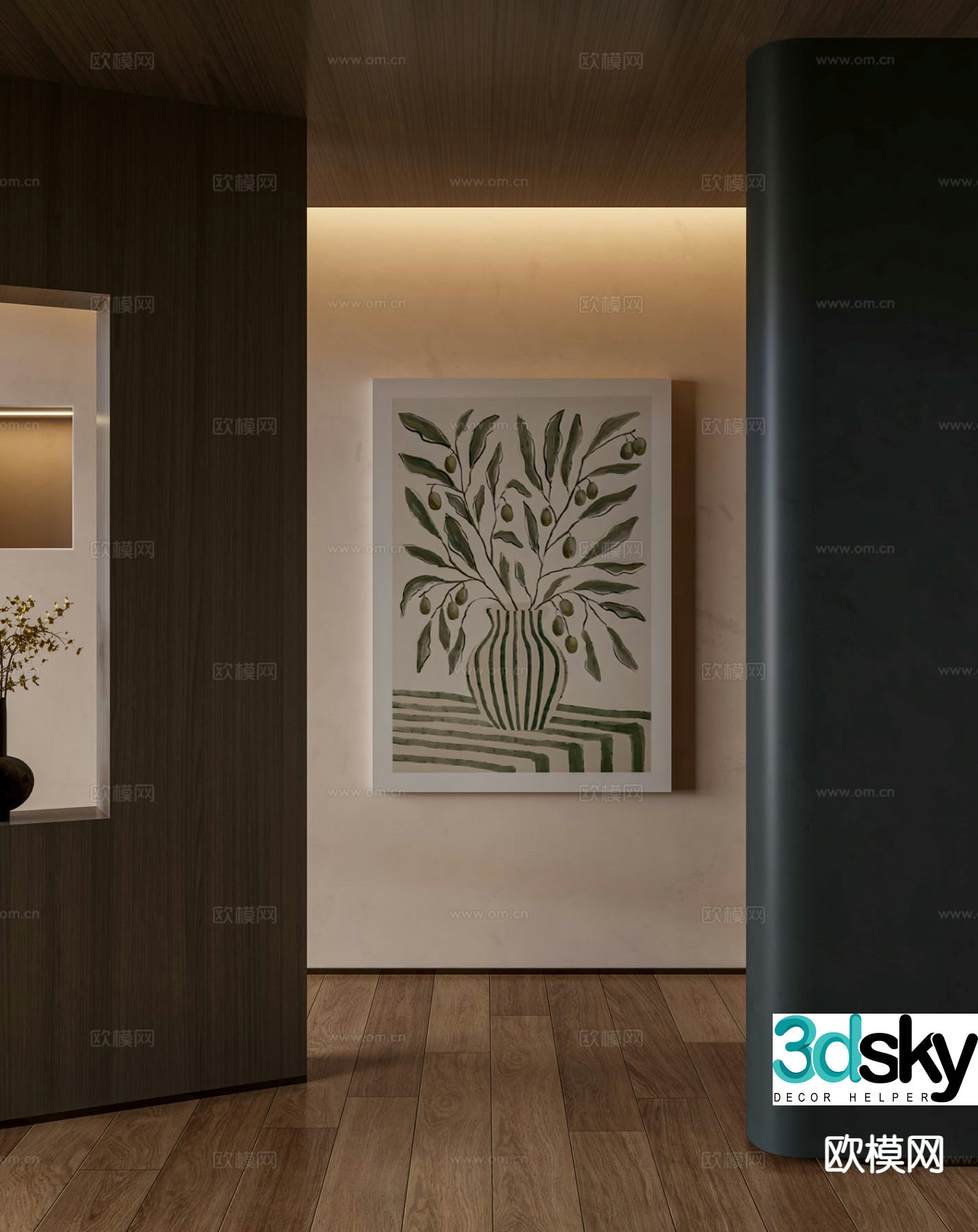 French art hanging painting decorative painting 3D model
