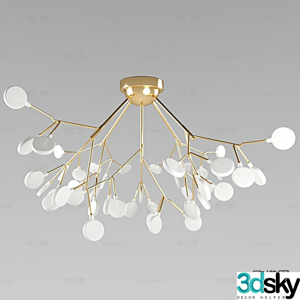 Light luxury branch chandelier 3D model