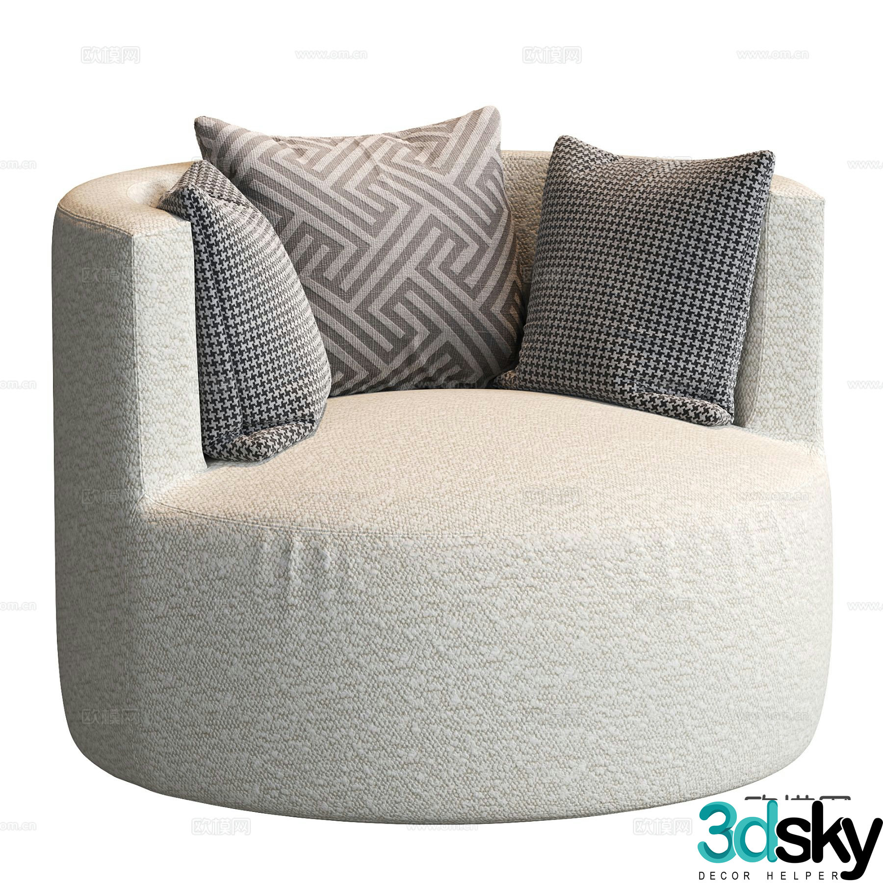 Modern single sofa leisure sofa 3d model