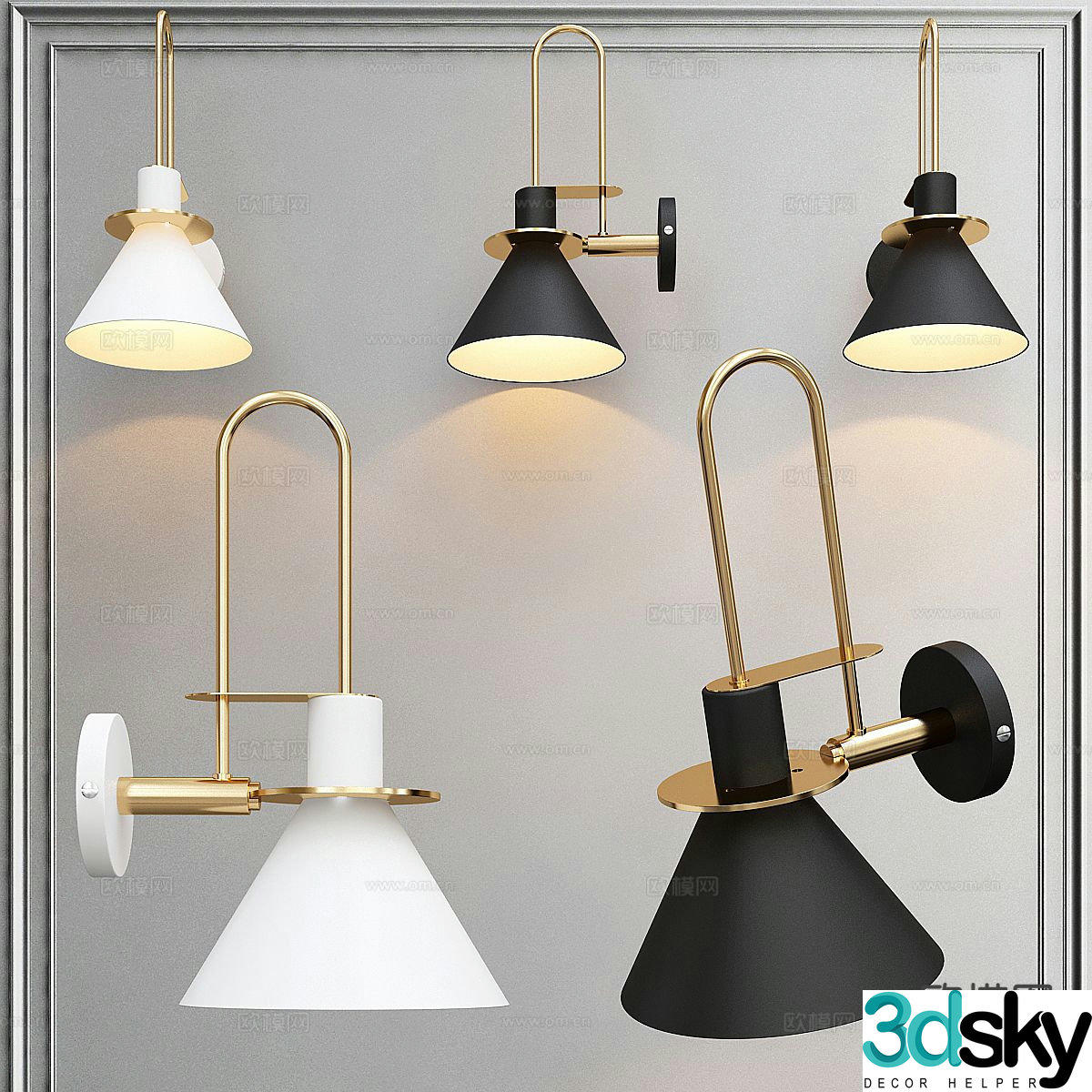 Creative wall lamp bedside wall lamp 3d model