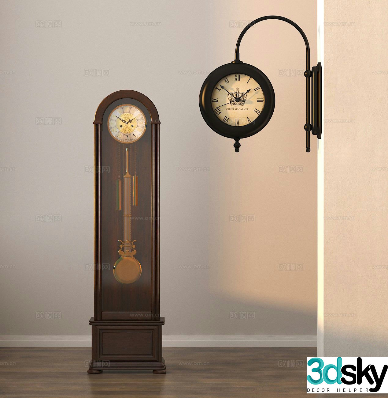 Floor clock table clock pendulum clock wall clock 3d model