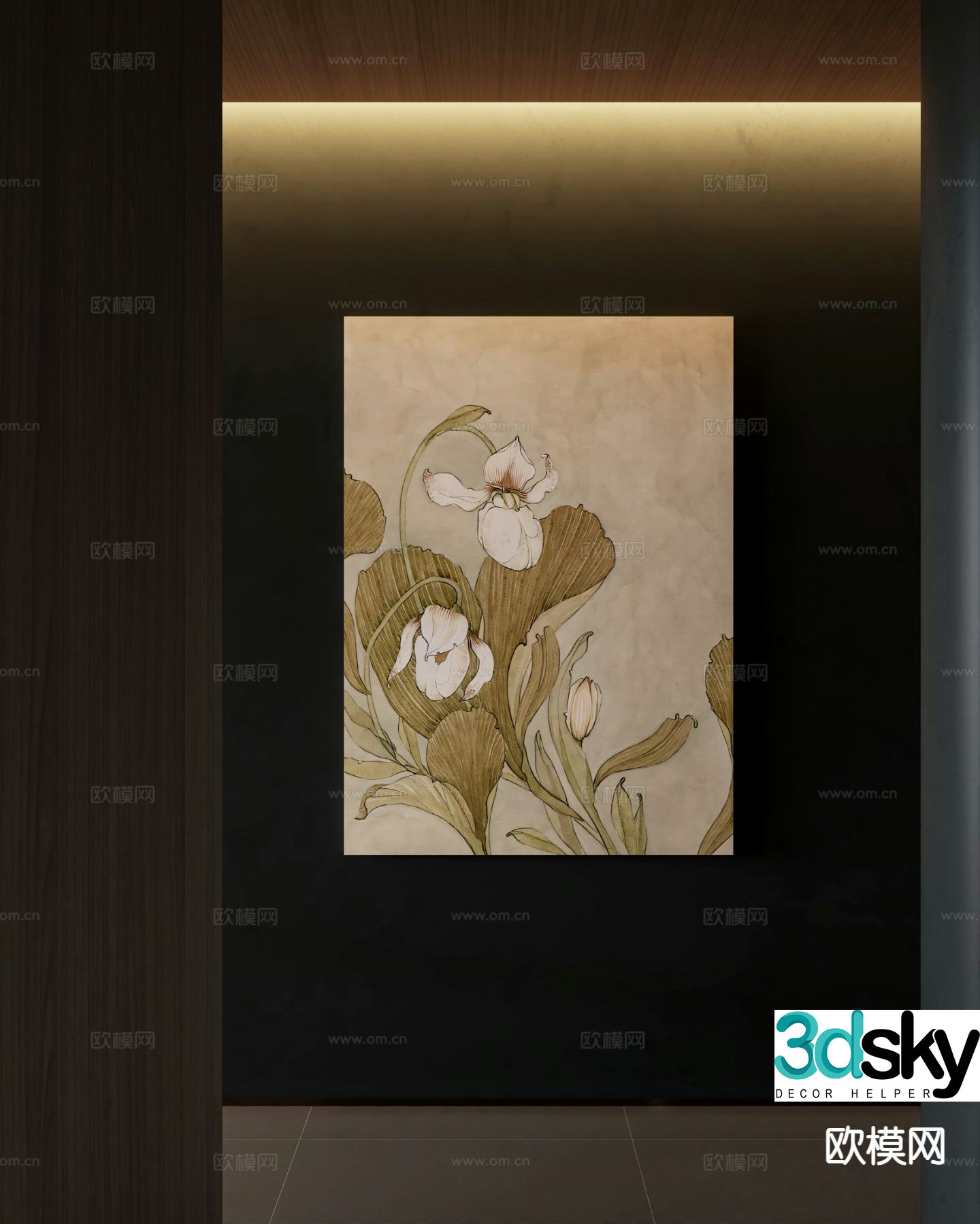 Wabi-sabi abstract painting texture painting hanging painting 3d model