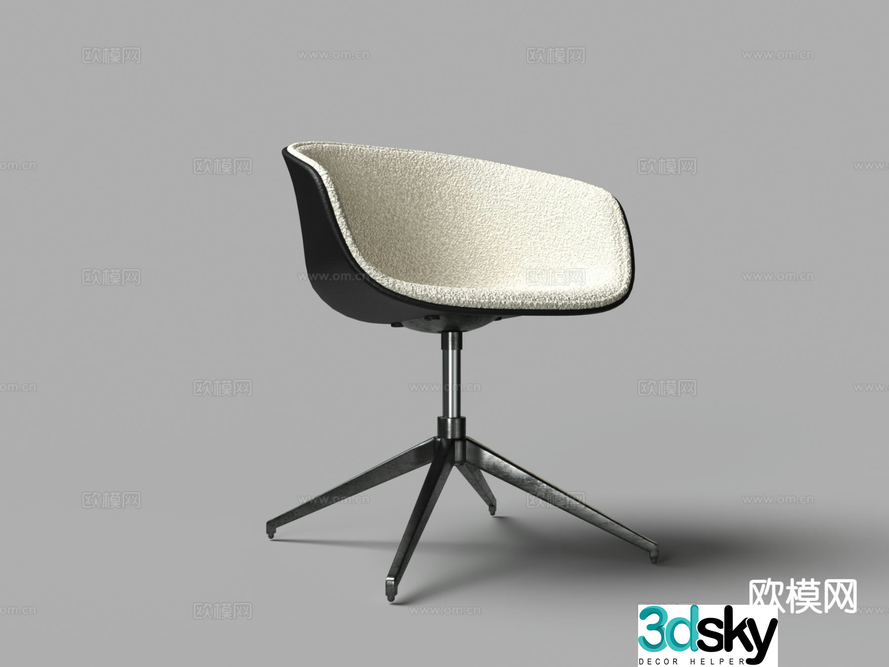 White velvet lounge chair 3d model