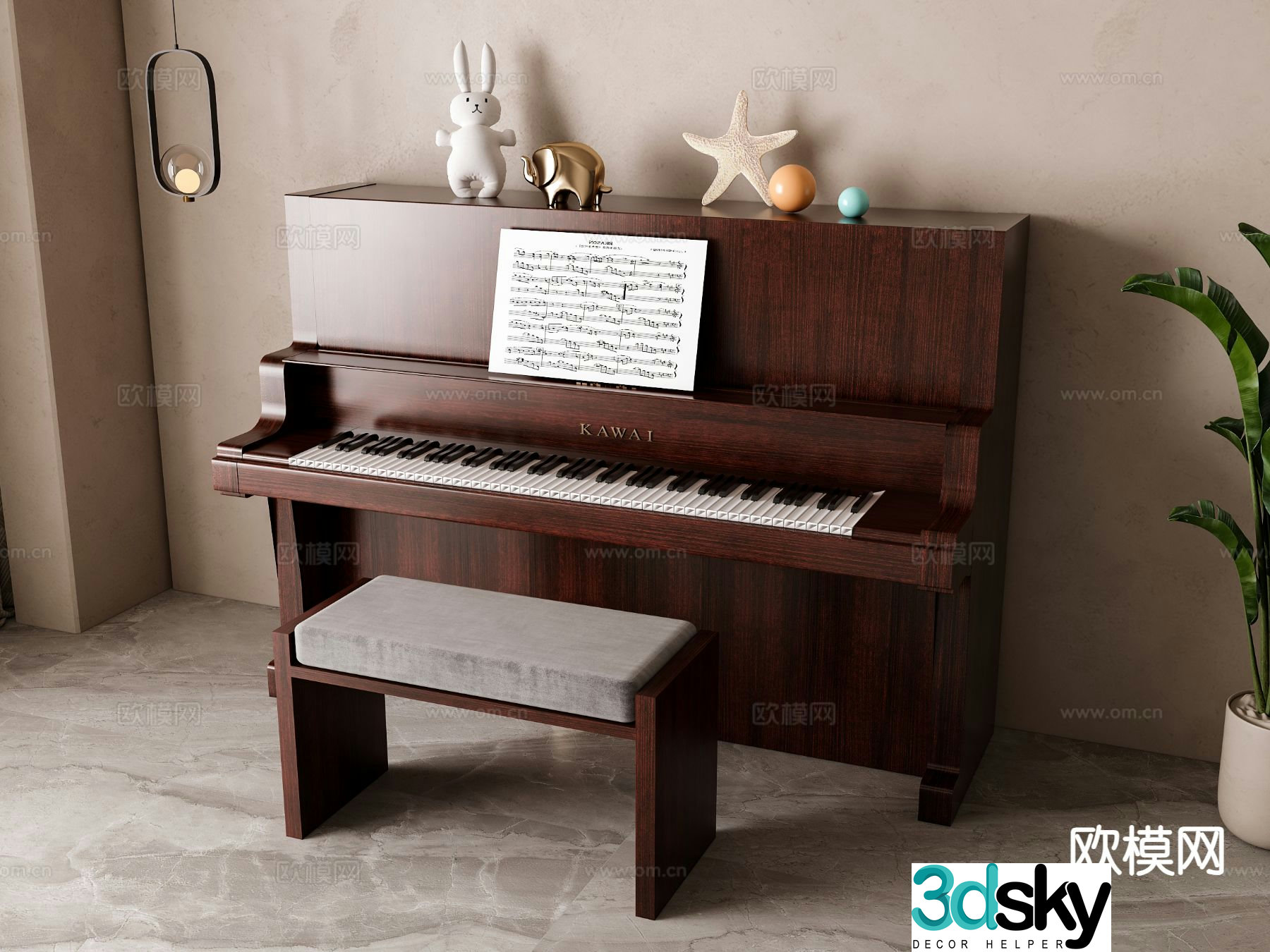 American piano 3d model