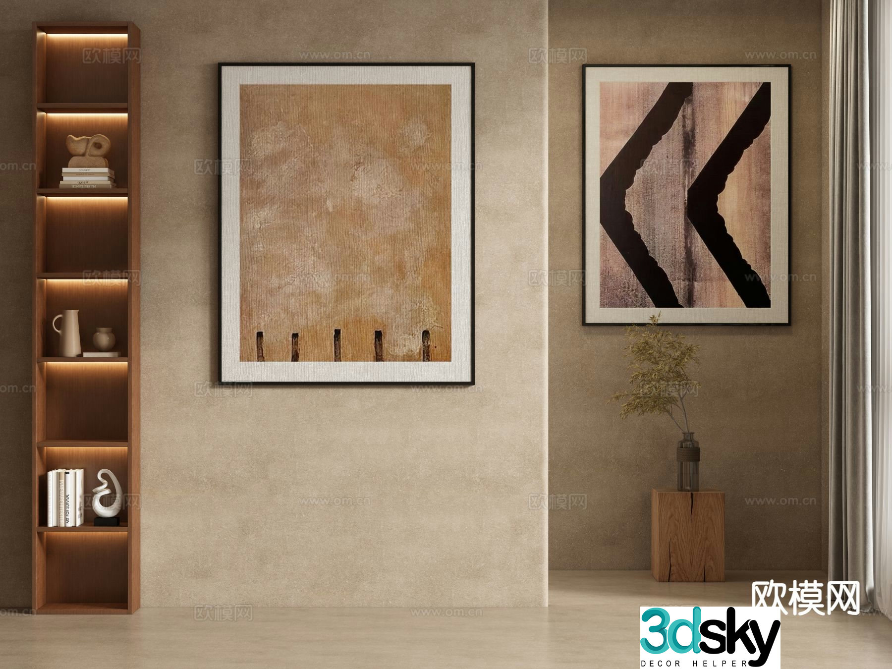 Medieval style decorative painting 3D model