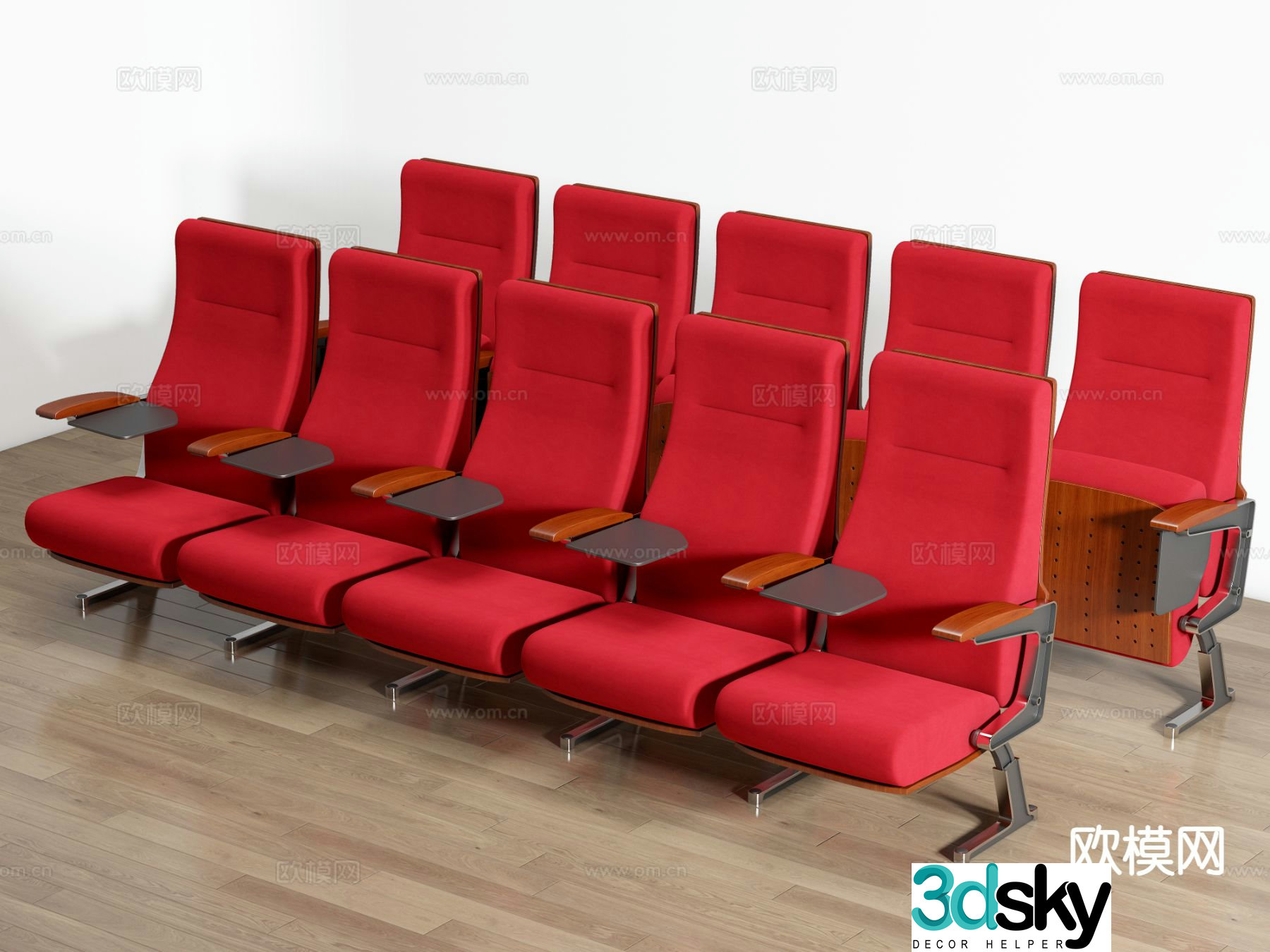 Modern auditorium chairs theater chairs training chairs row chairs theater chairs 3D model