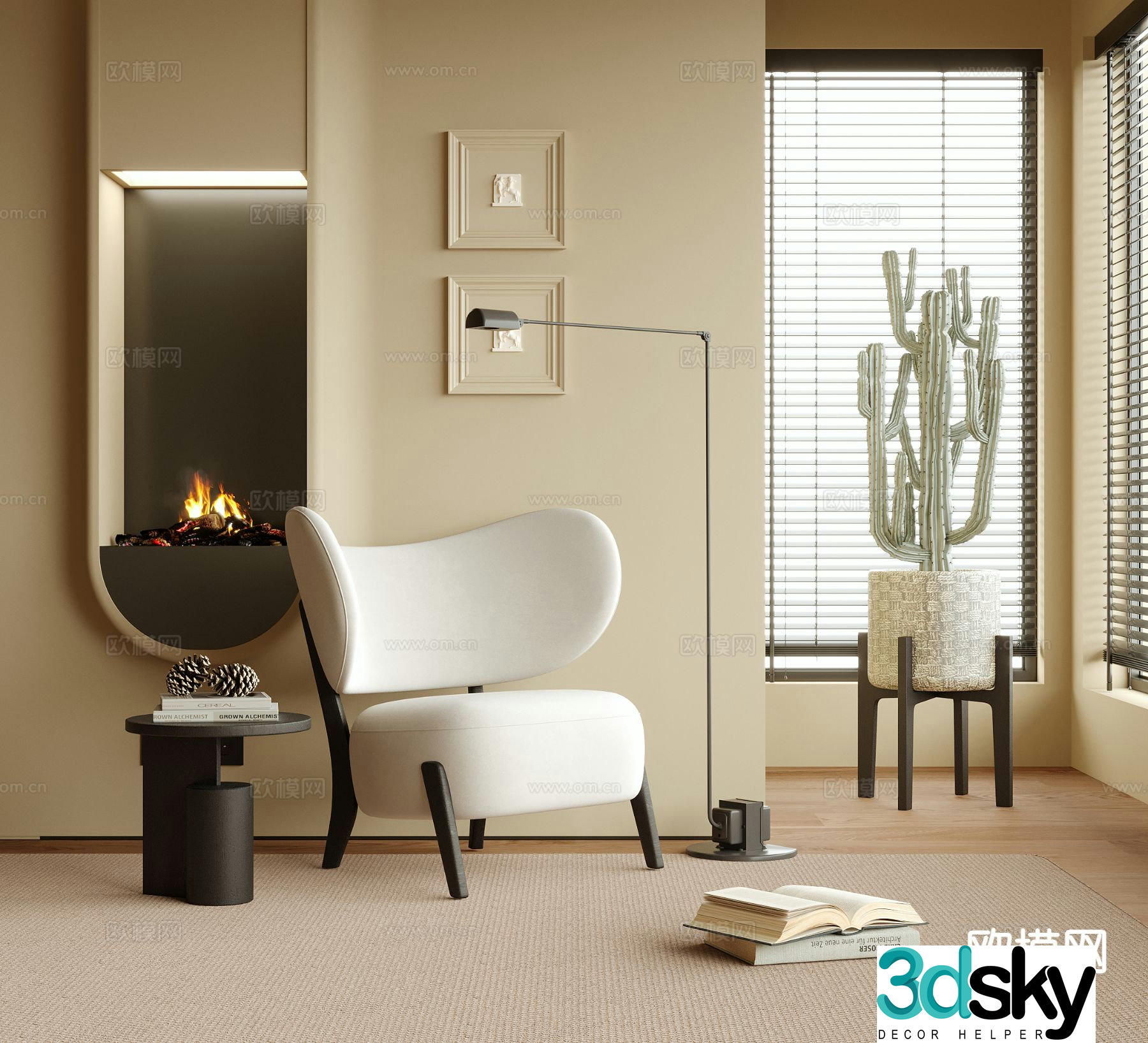 Modern leisure chair single sofa sofa stool 3d model