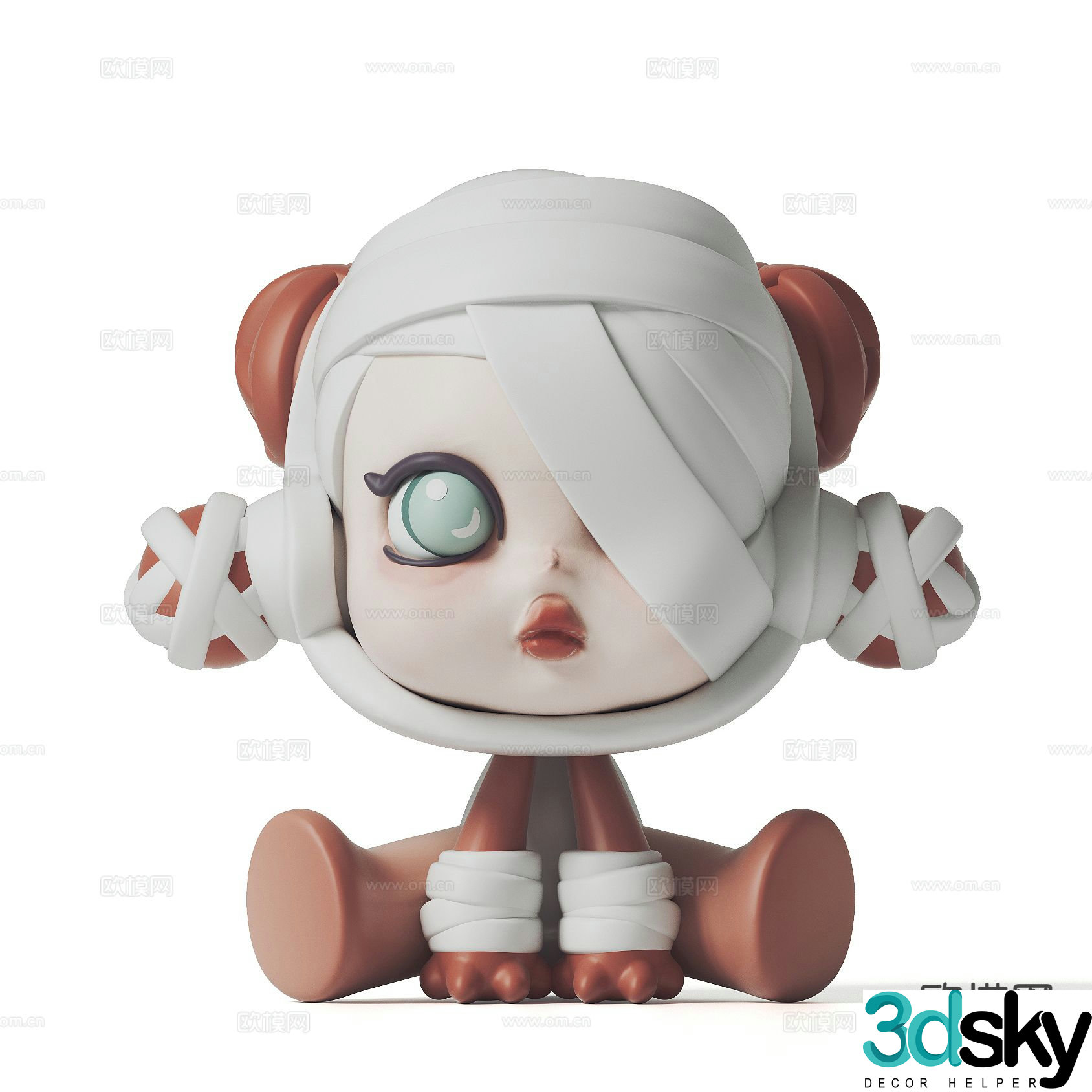 Trendy toy doll ornaments 3D model