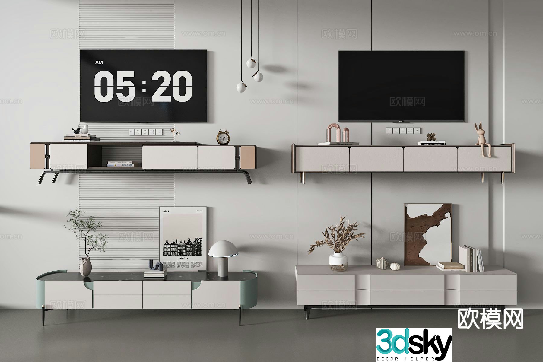 Modern TV cabinet base cabinet side cabinet 3d model