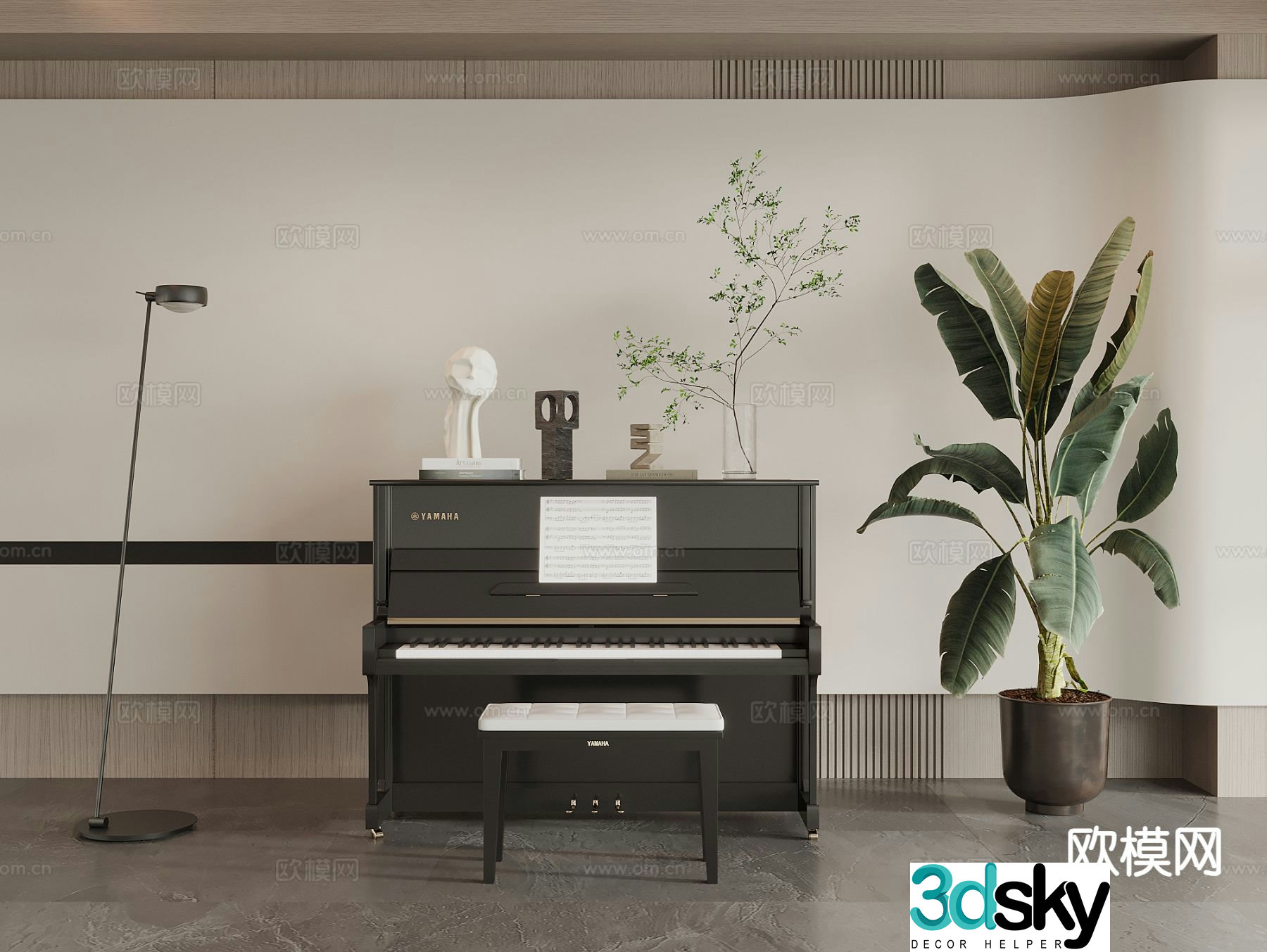 Piano bench 3d model