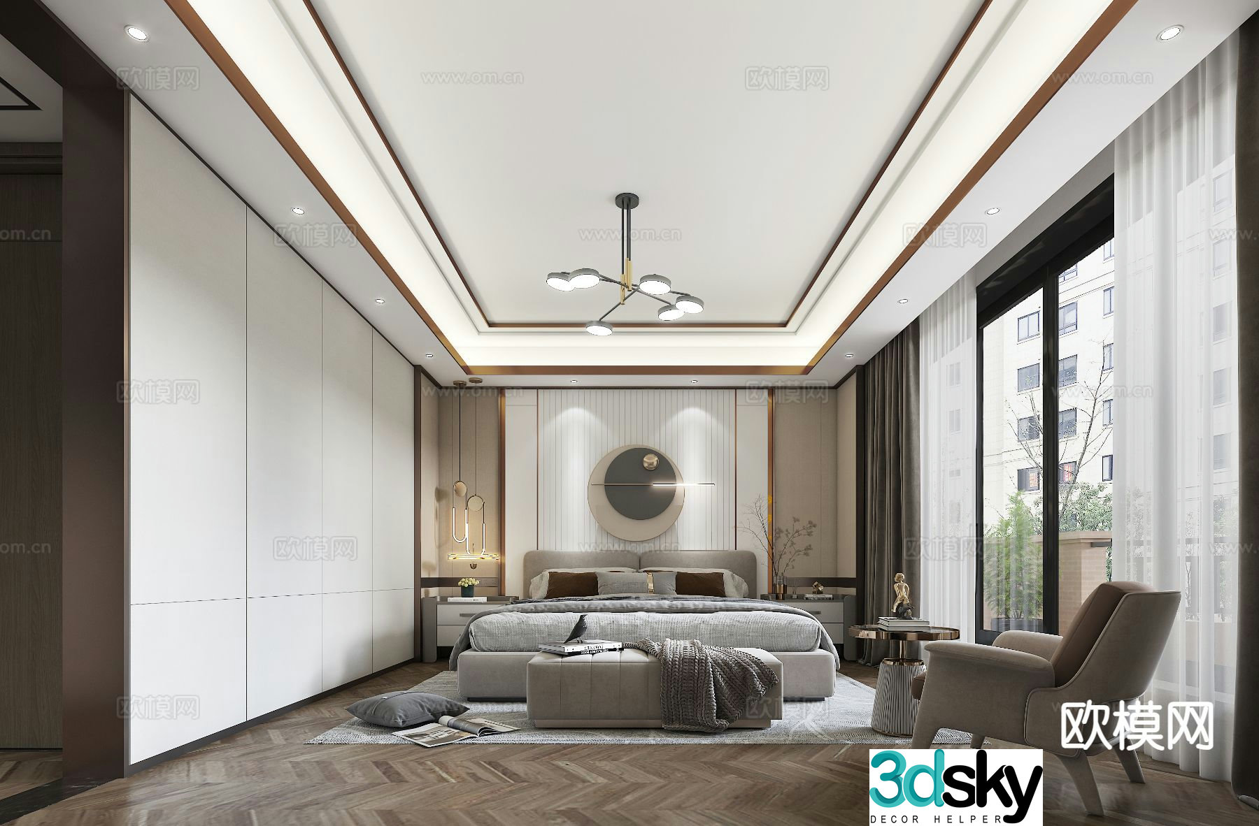 Light luxury bedroom master bedroom 3d model