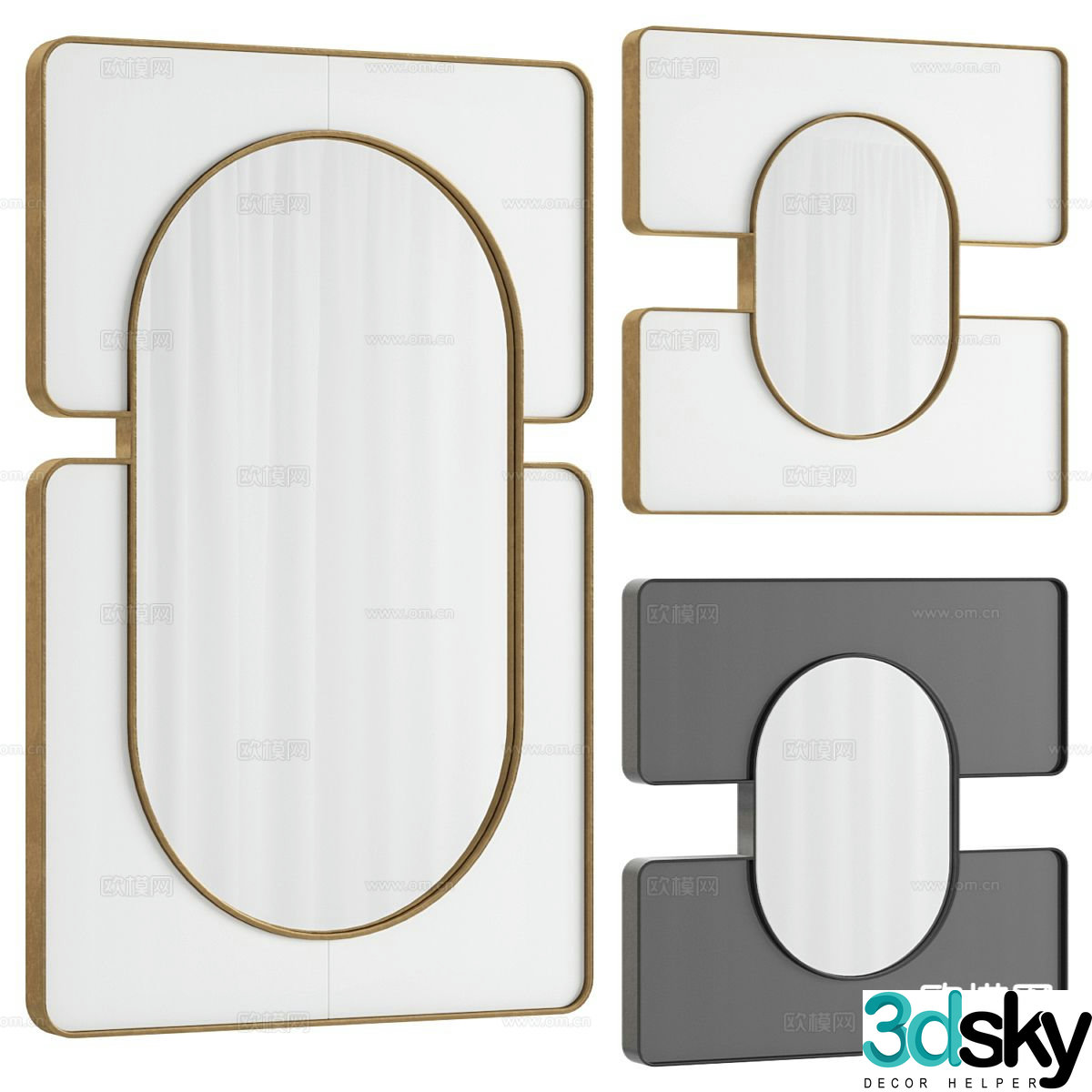 Mirror decorative mirror 3d model