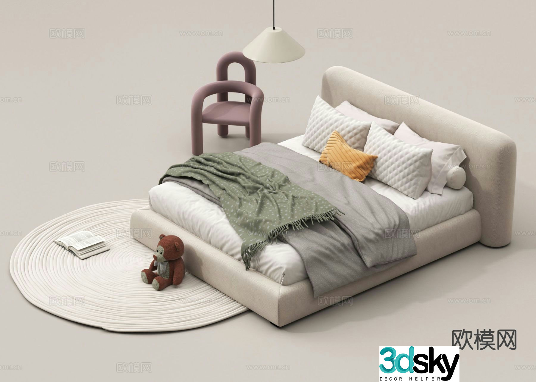 Modern children’s bed 3d model