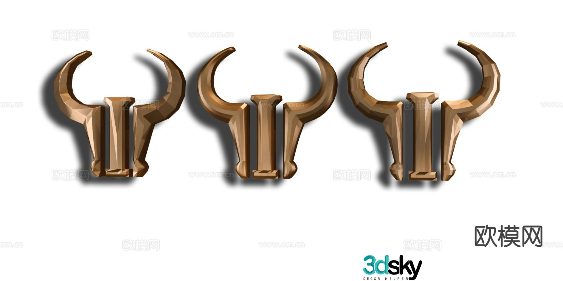 Wall decoration pendant bull head pendant 3D model