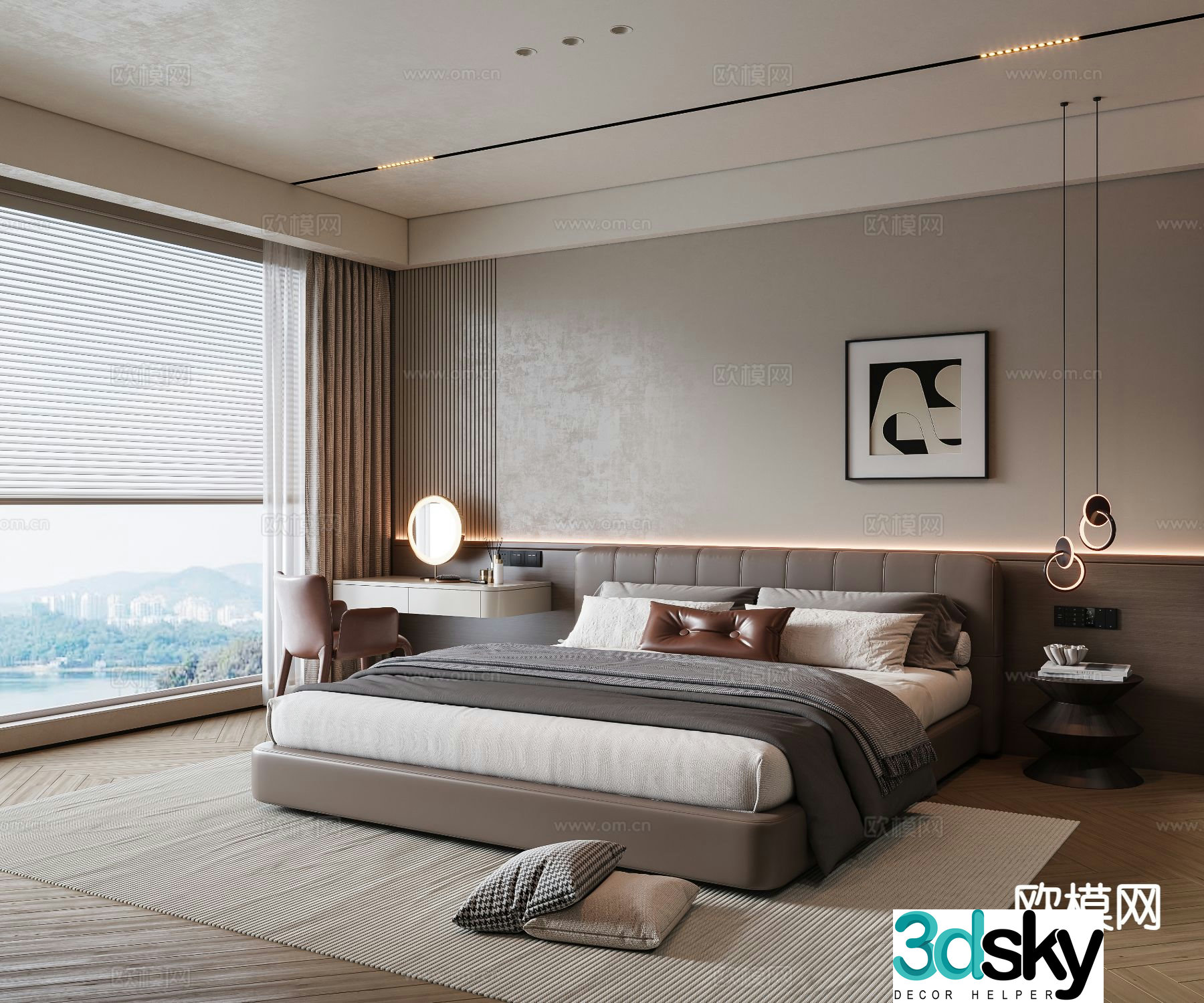 Italian style bedroom master bedroom 3d model