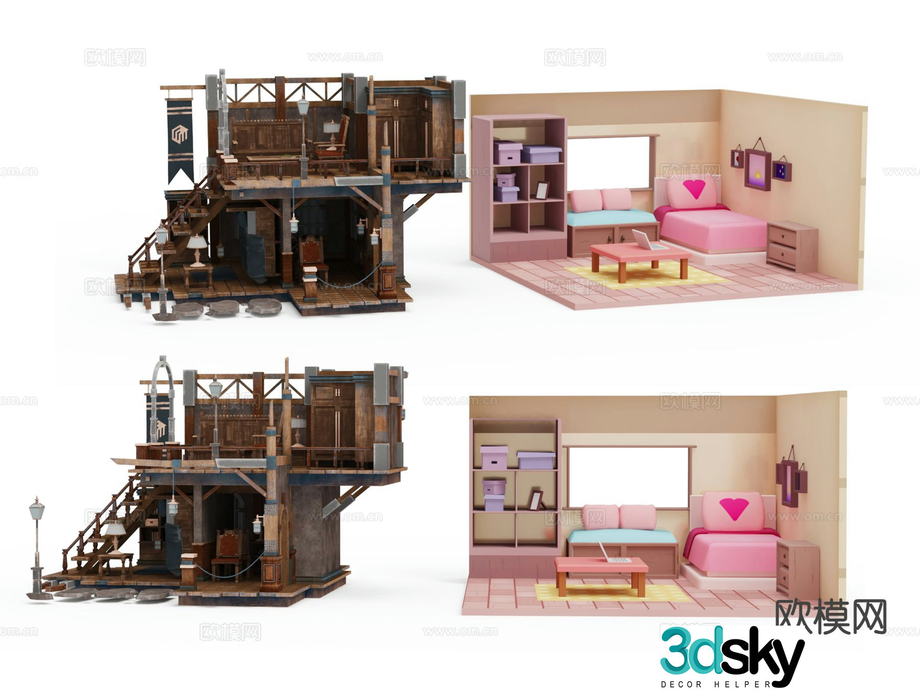 Toy display handmade small scene microscopic ornament 3D model
