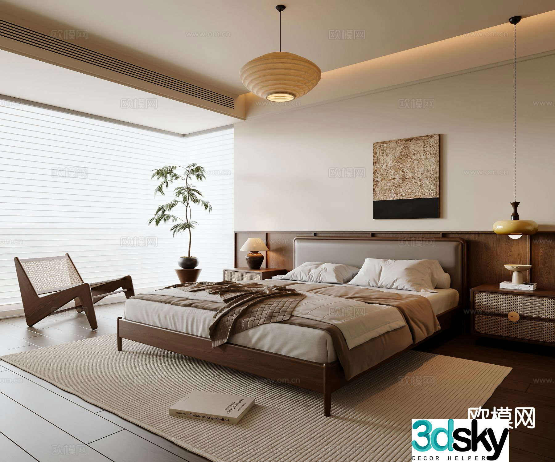Wabi Sabi bedroom master bedroom 3d model