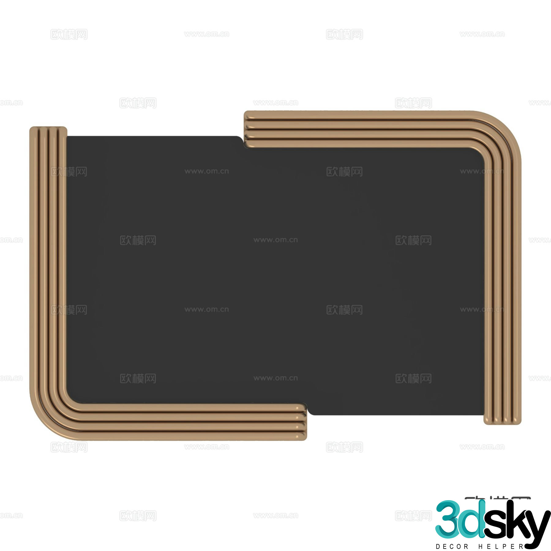 Modern tray wine bottle water glass 3d model