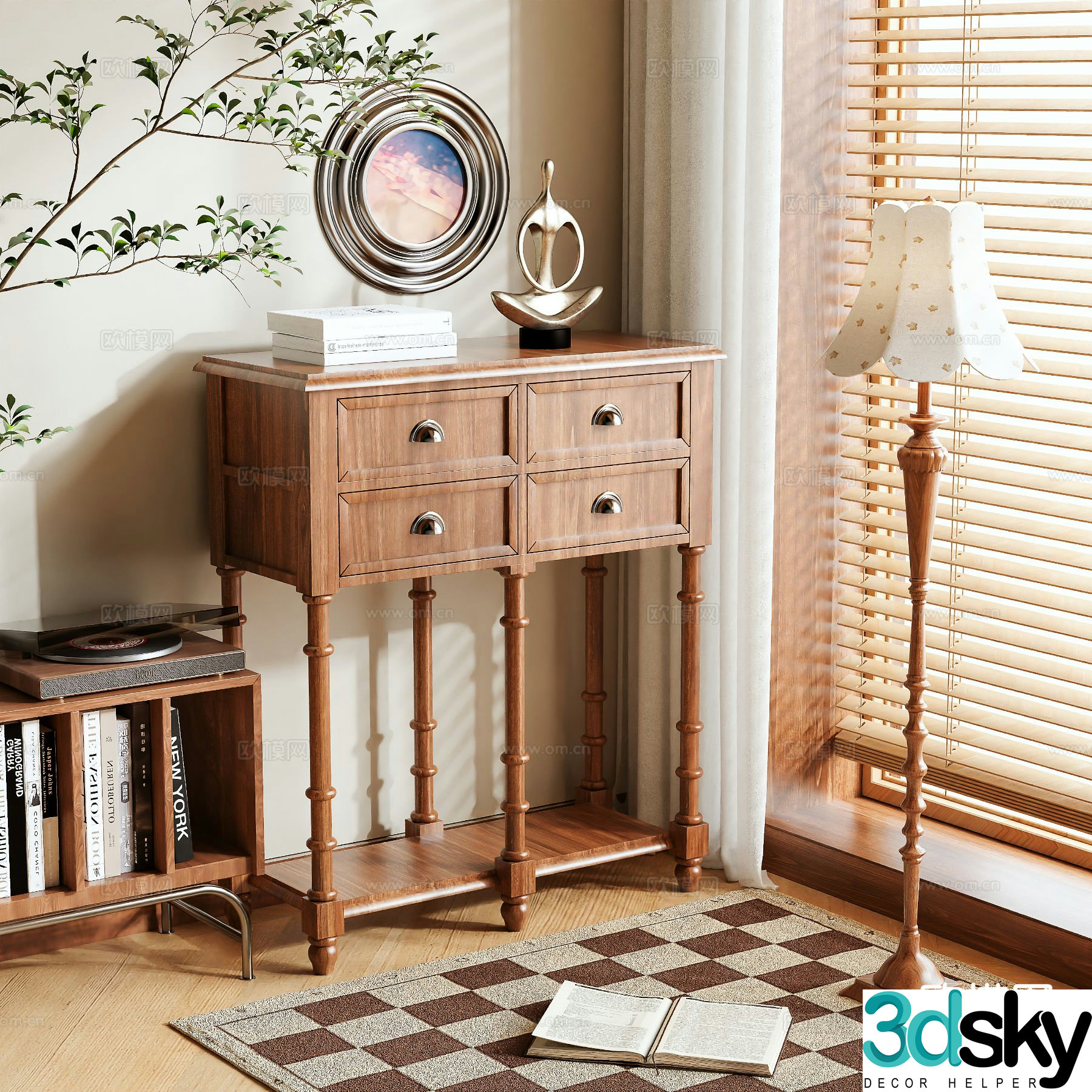 Medieval style chest of drawers 3D model