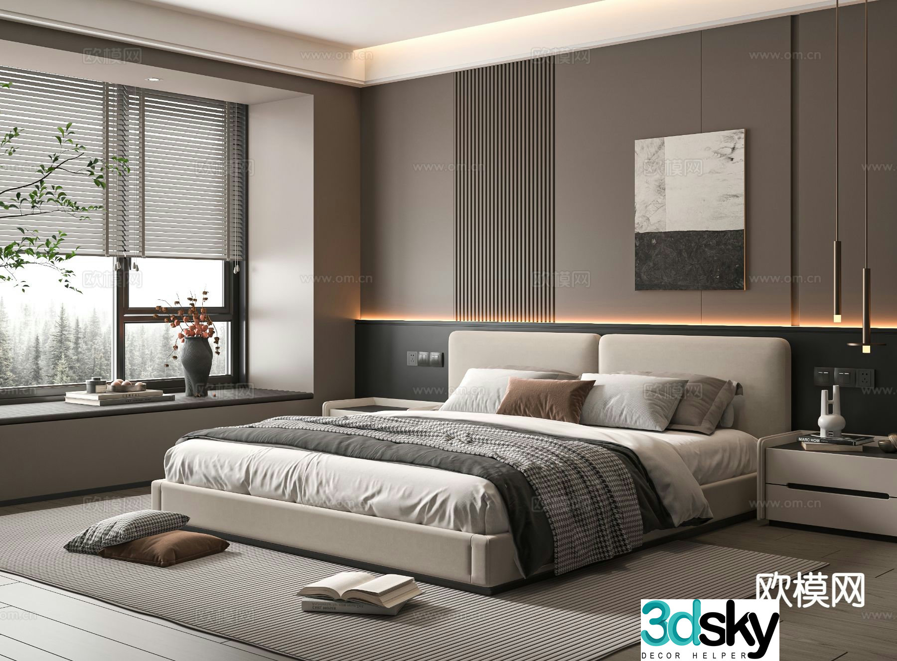 Italian style bedroom master bedroom 3d model