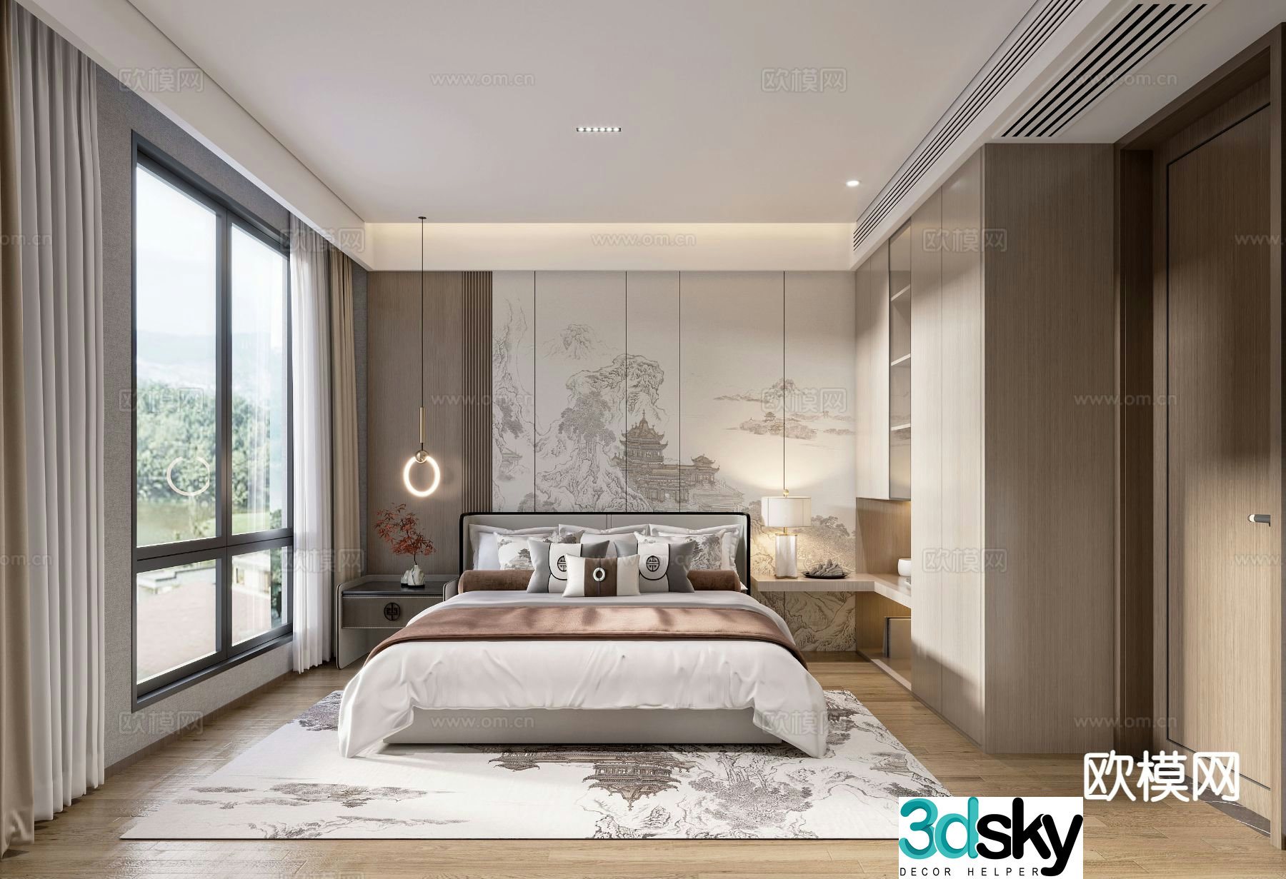New Chinese style bedroom master bedroom 3d model