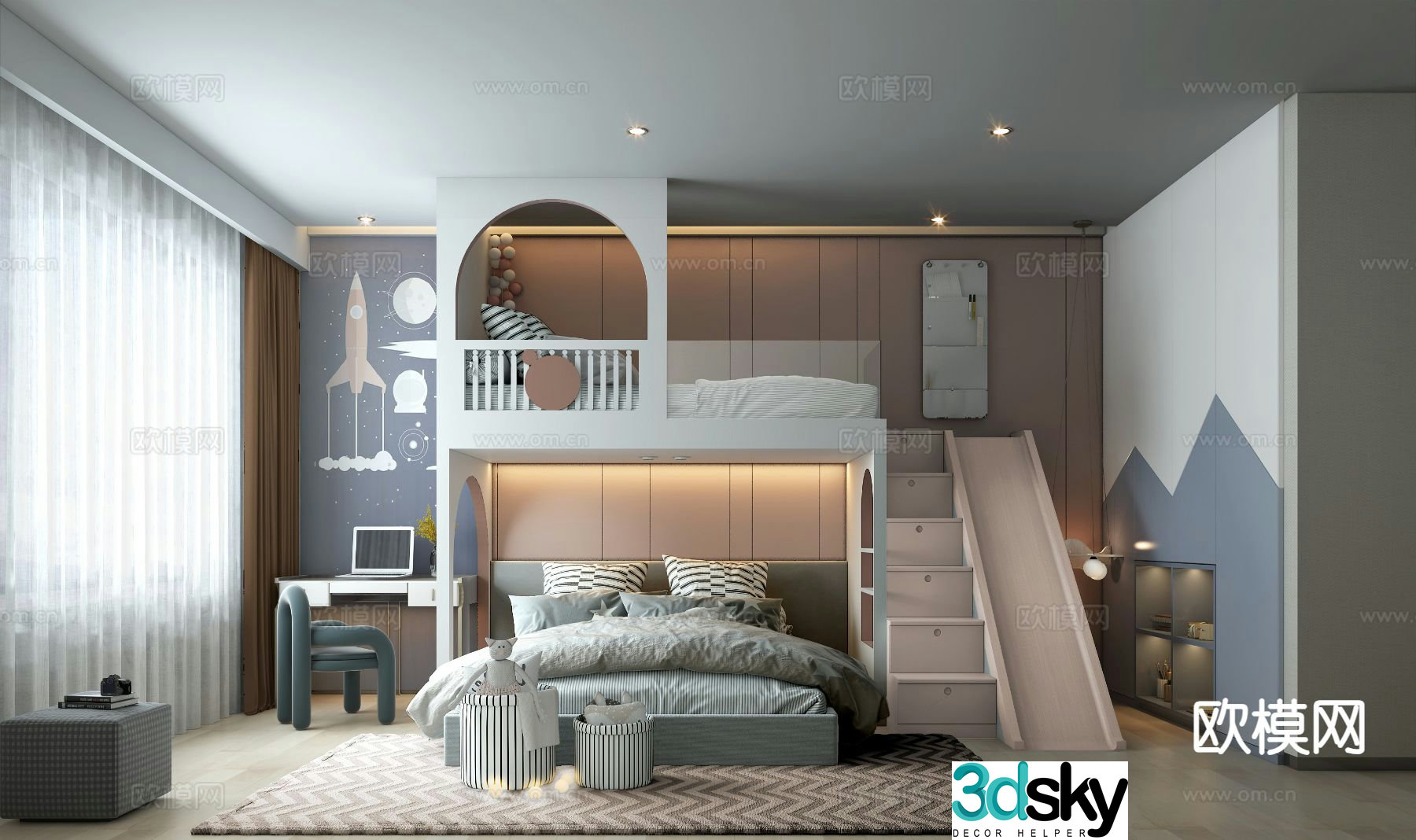 Modern children’s room children’s room 3d model