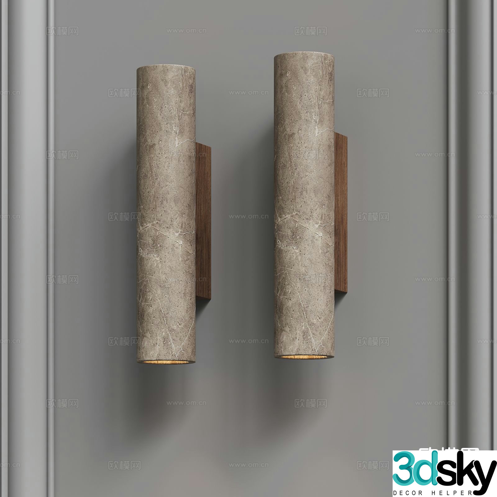 Modern light luxury marble wall lamp translucent stone wall lamp 3D model