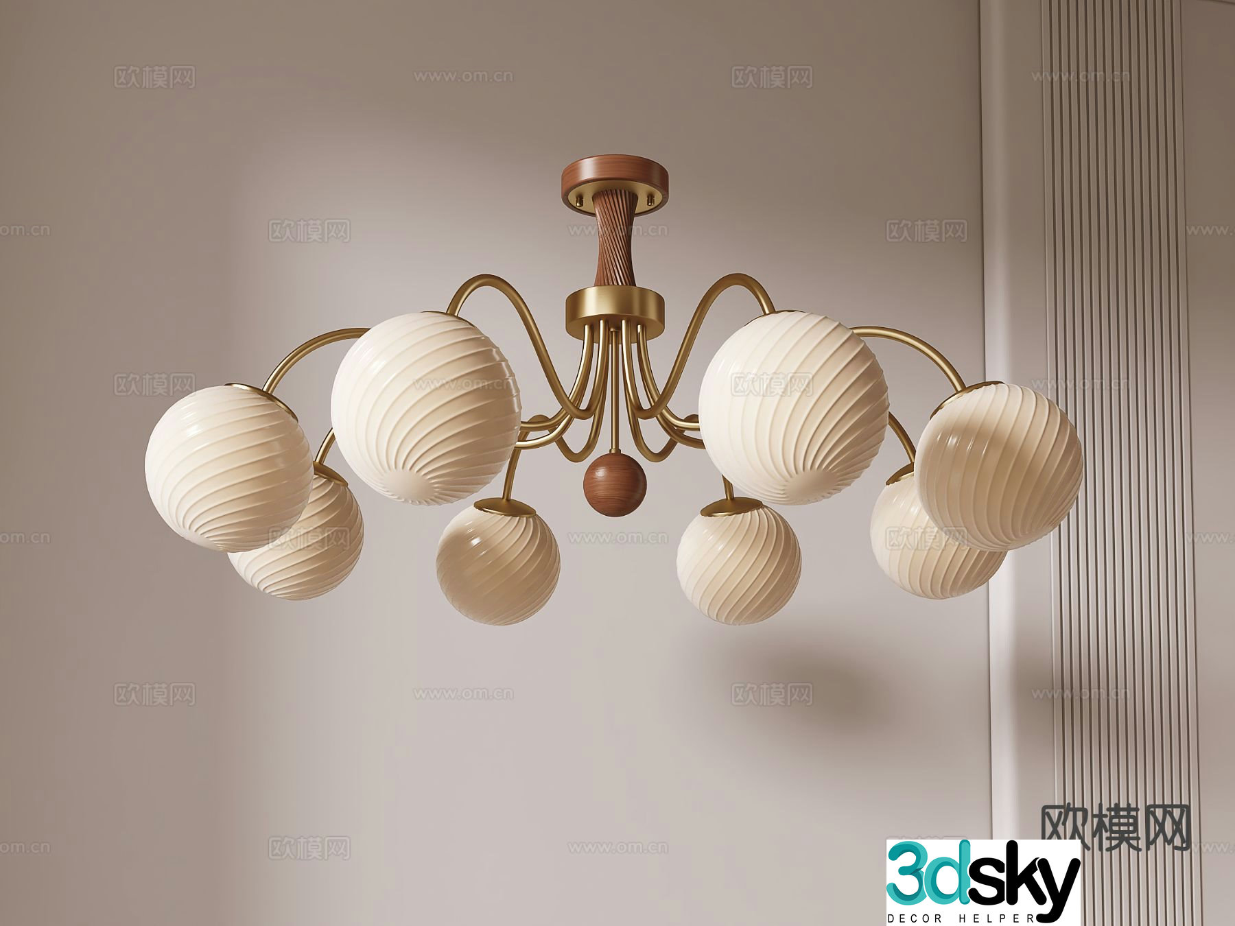 Medieval style chandelier 3d model