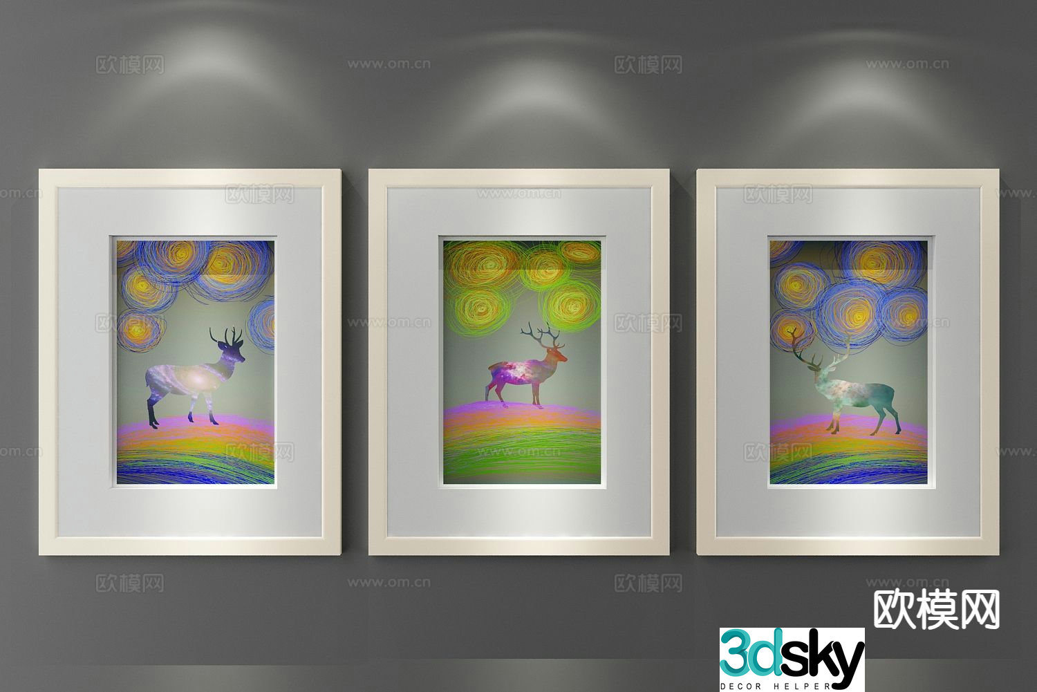 Decorative painting art painting hanging painting 3d model