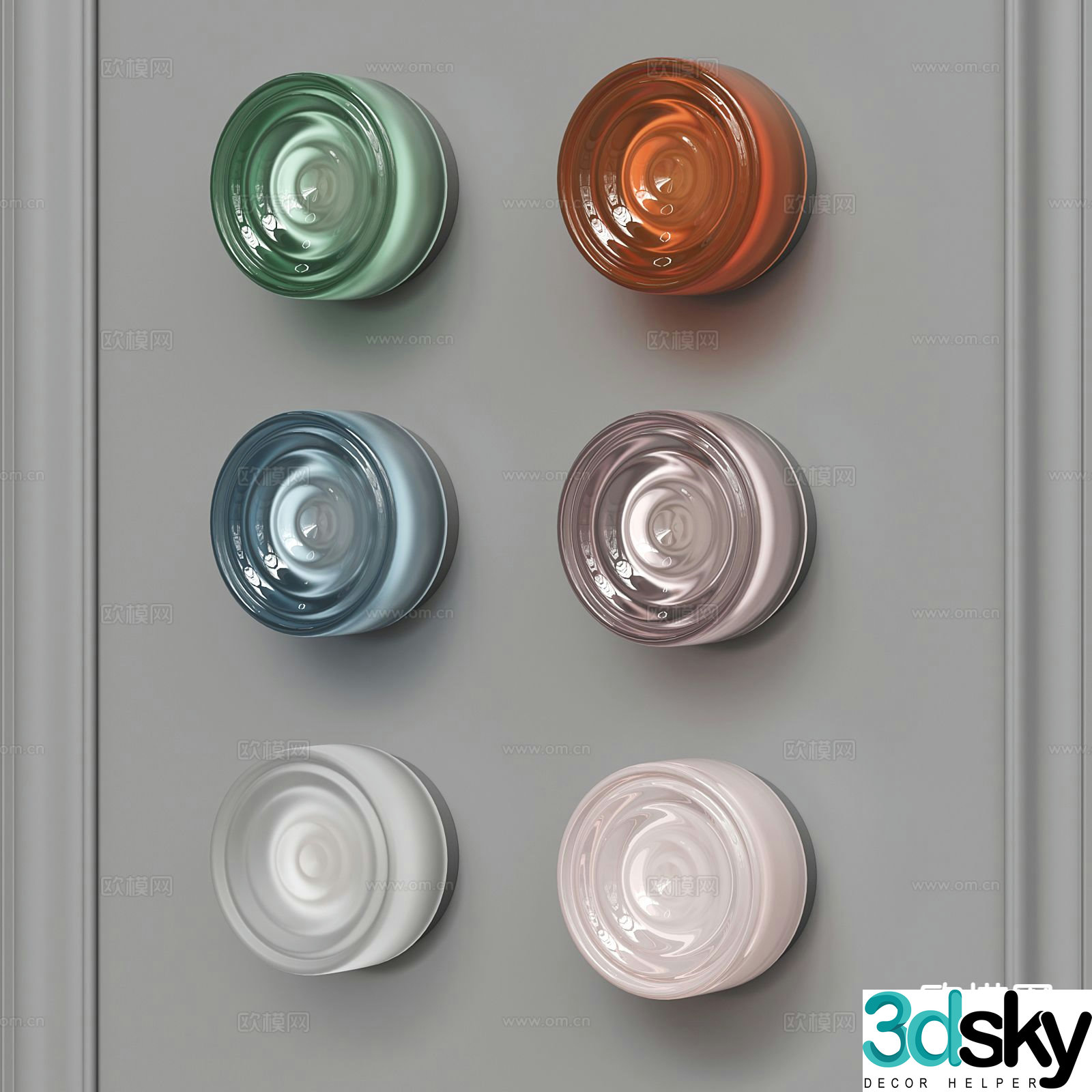 Modern wall light glass wall light 3d model
