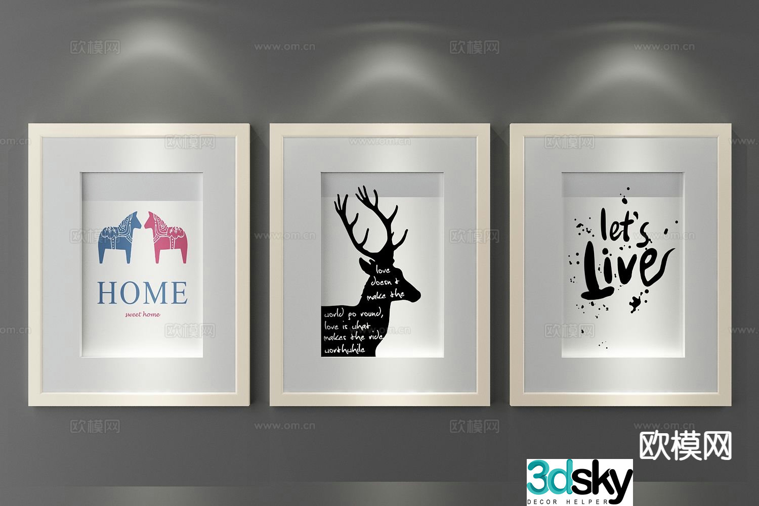 Decorative painting simple painting hanging painting 3d model