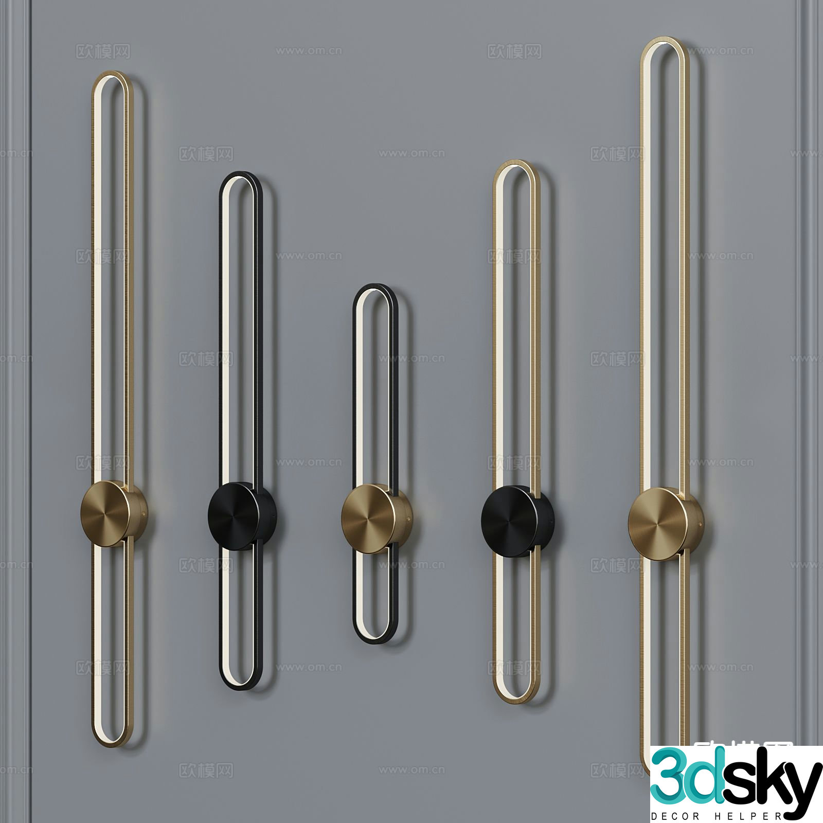 Light luxury wall lamp long wall lamp 3d model