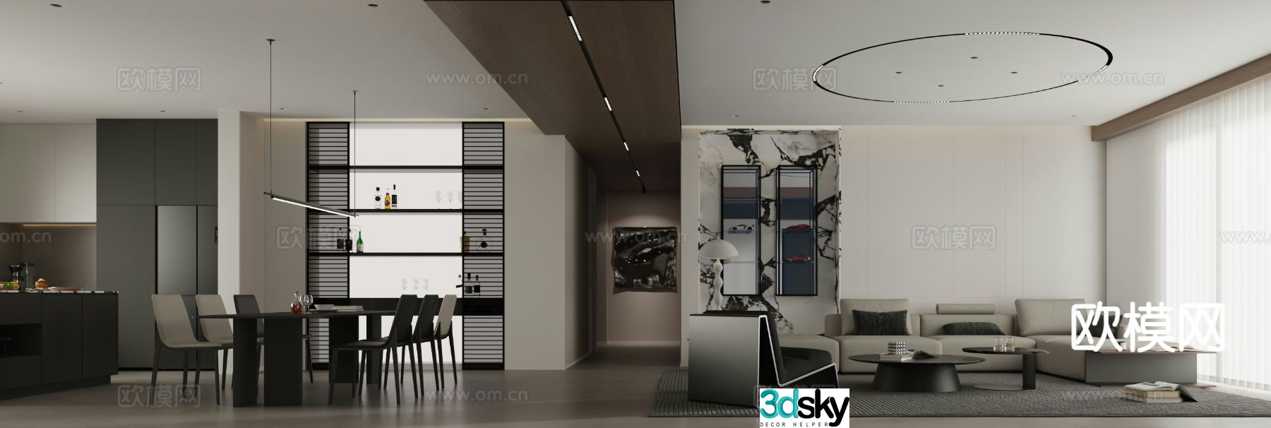 Modern guest restaurant 3d model