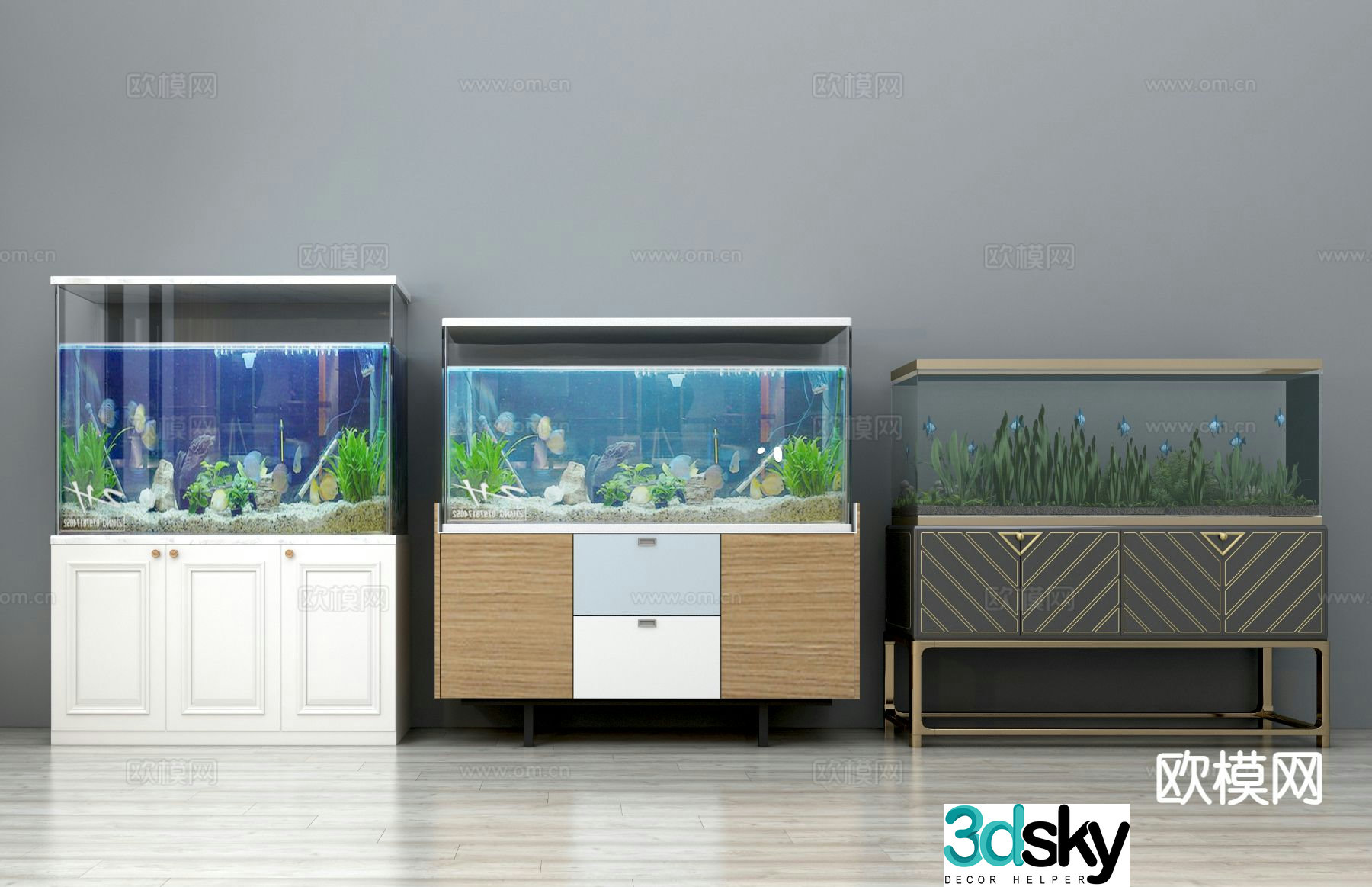 Nordic fish tank aquarium 3d model