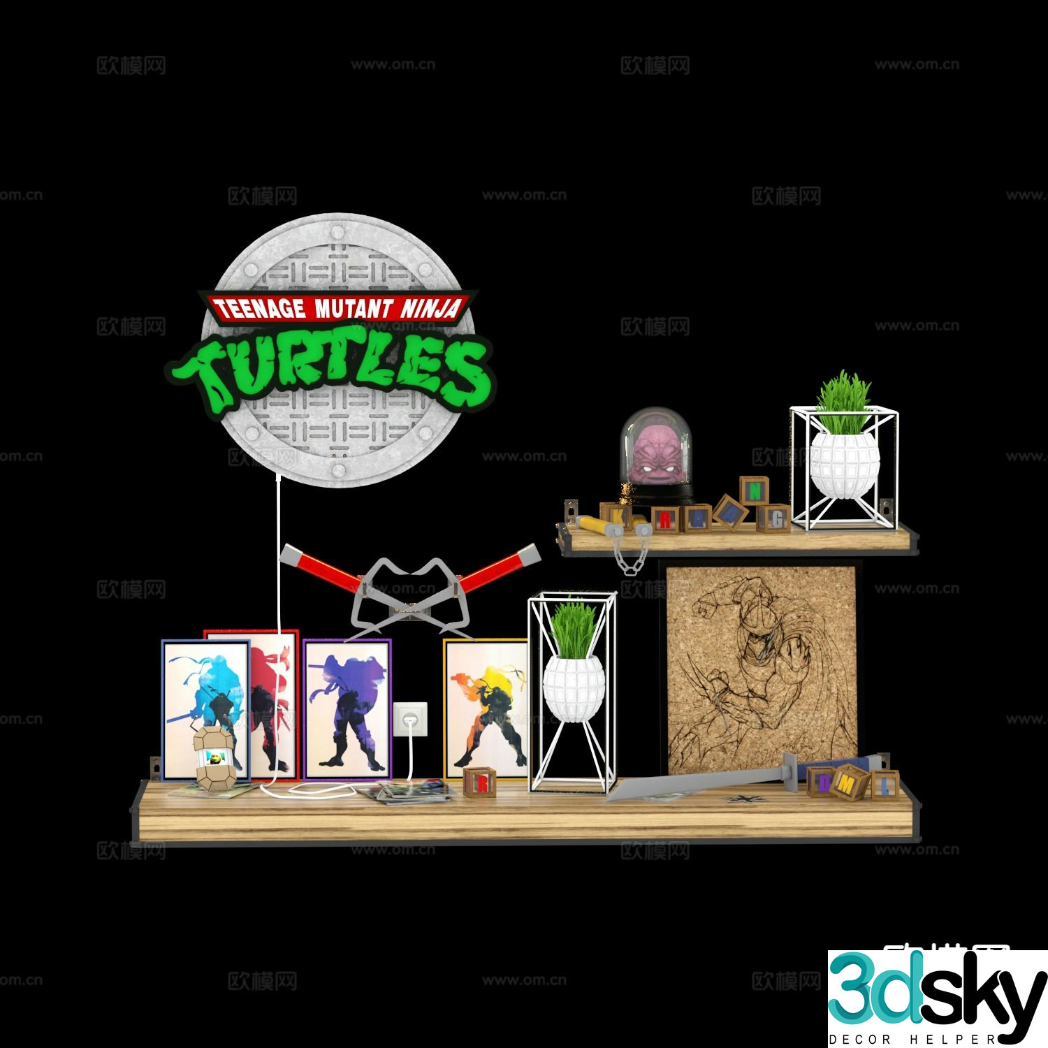 Industrial style tableware crafts 3D model