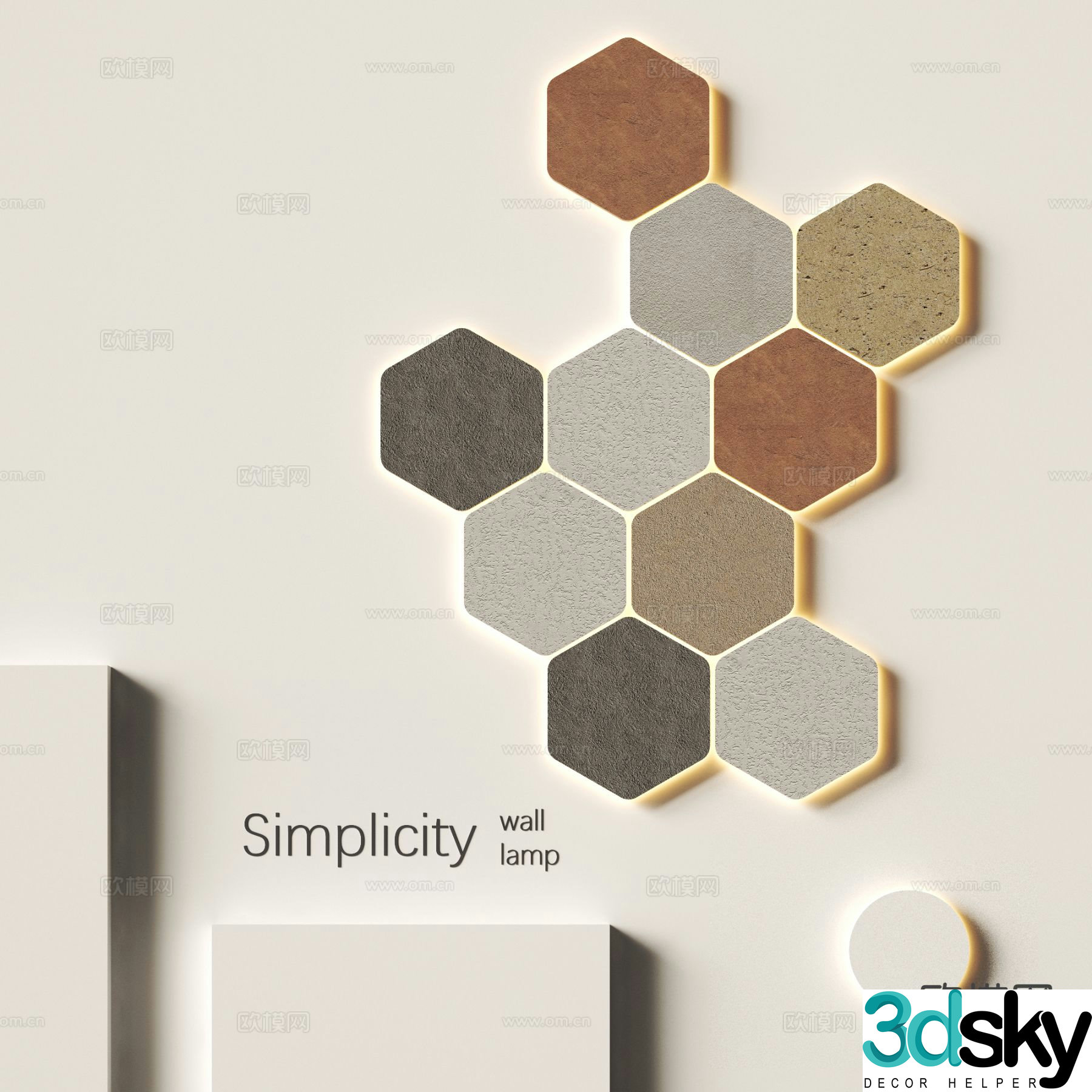 Geometric wall lamp personalized wall lamp creative wall lamp 3D model