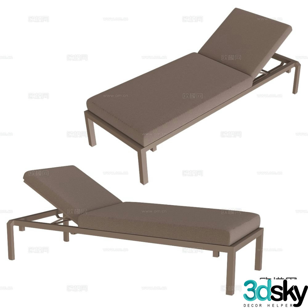 Sifas outdoor deck chair folding deck chair 3d model