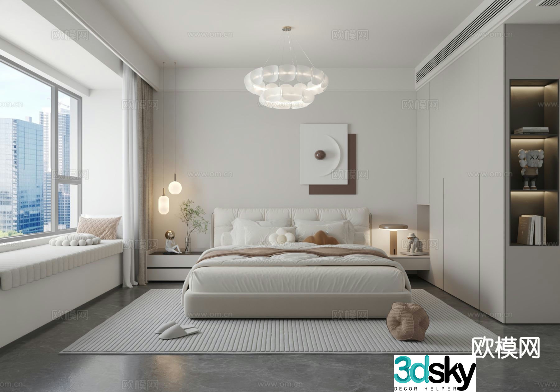 Modern bedroom master bedroom 3d model