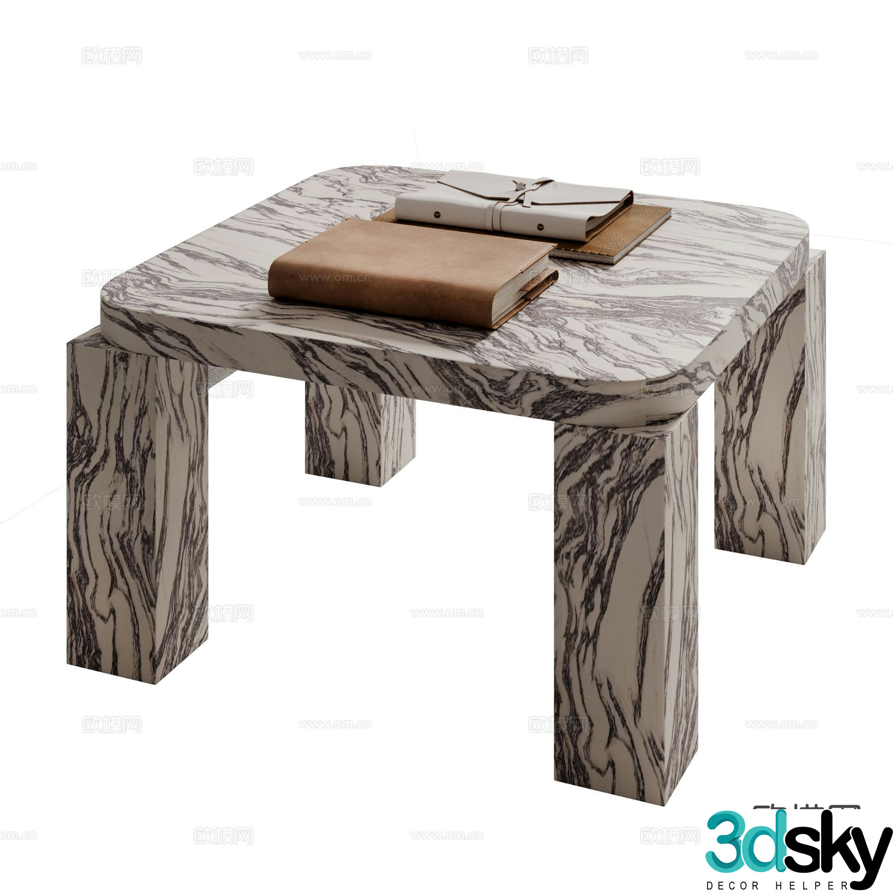 Modern coffee table marble coffee table 3d model